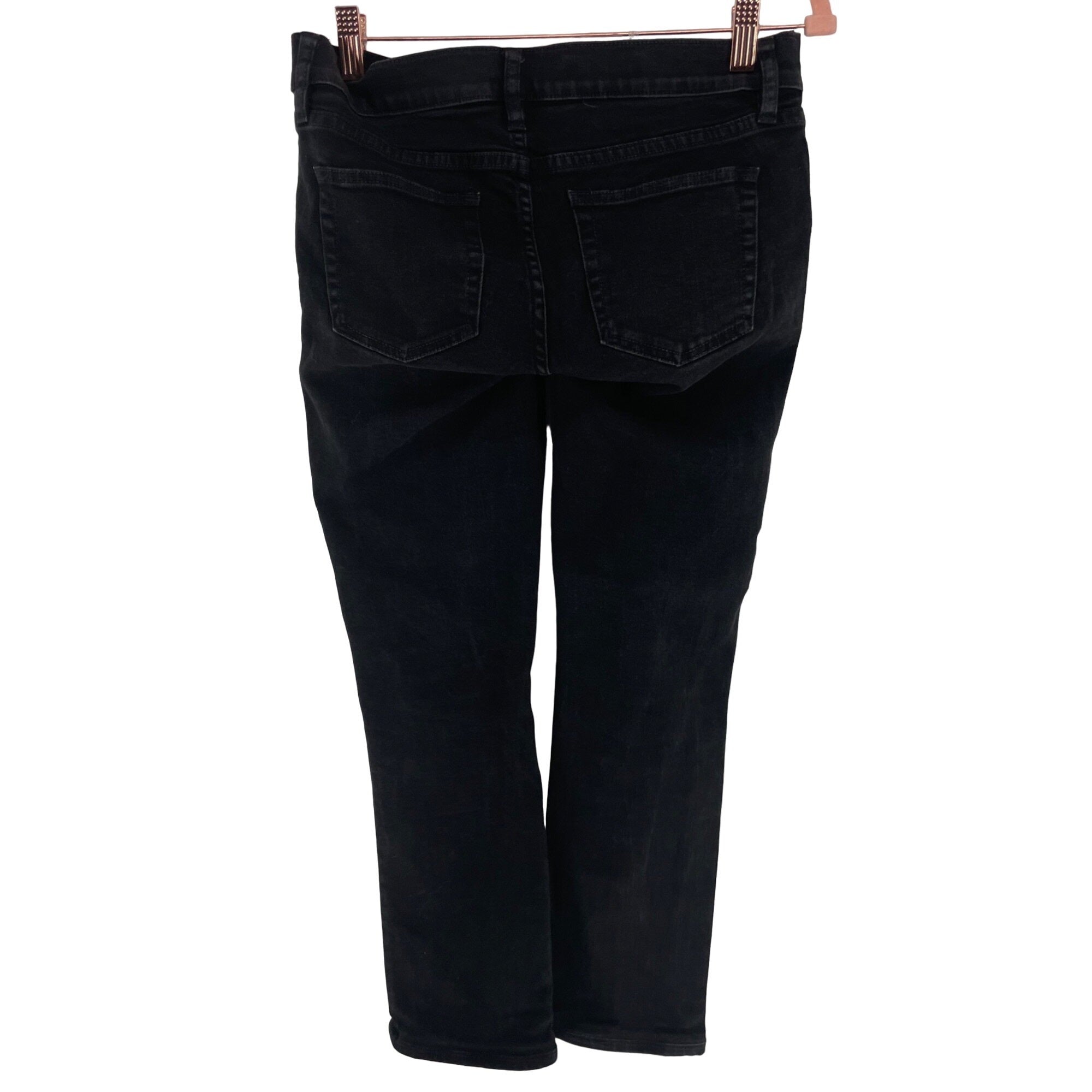 J. Crew Women's Size 26 Maternity Matchstick Black Denim Flare Jeans