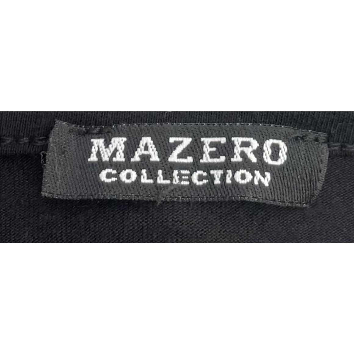 Mazero Collection Women's Size Medium Black & White Mesh Overlay Short-Sleeved Top