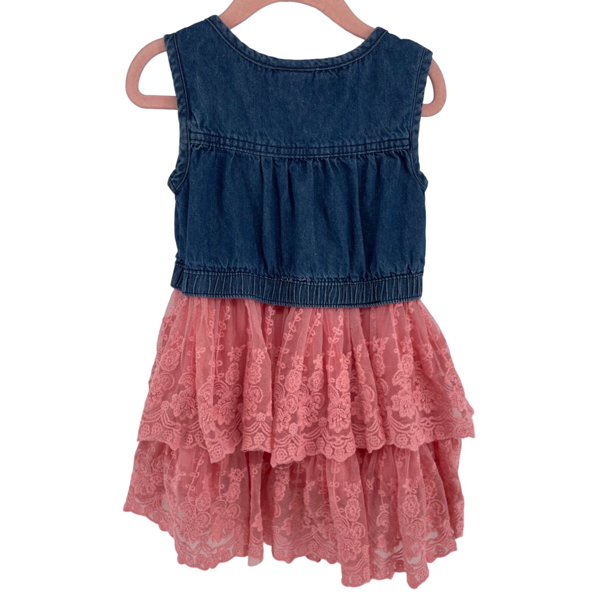 Calvin Klein Jeans Girl's Size 5 Pink & Blue Tutu & Denim Dress