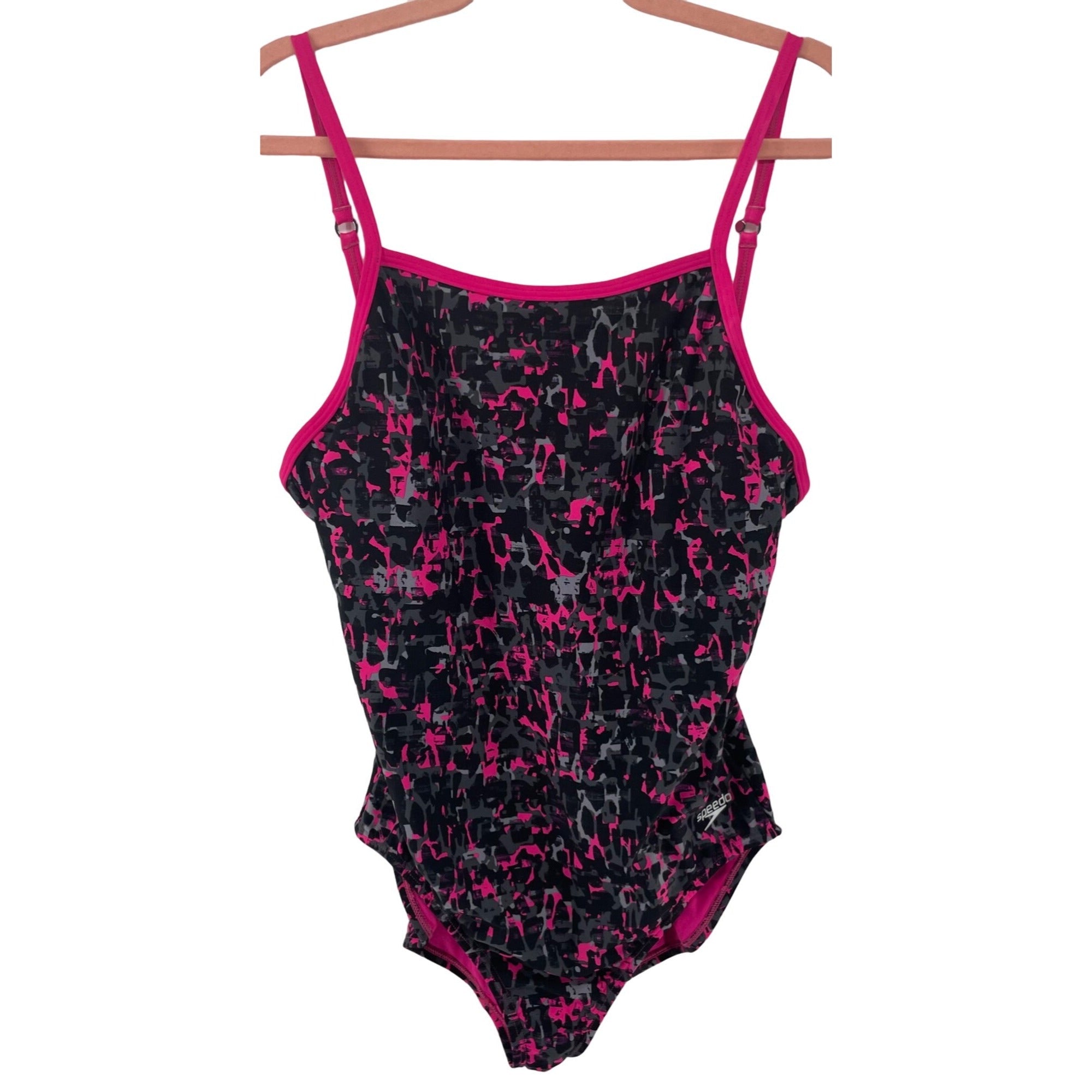 Speedo Girl's Size 14 Black & Pink Swimsuit