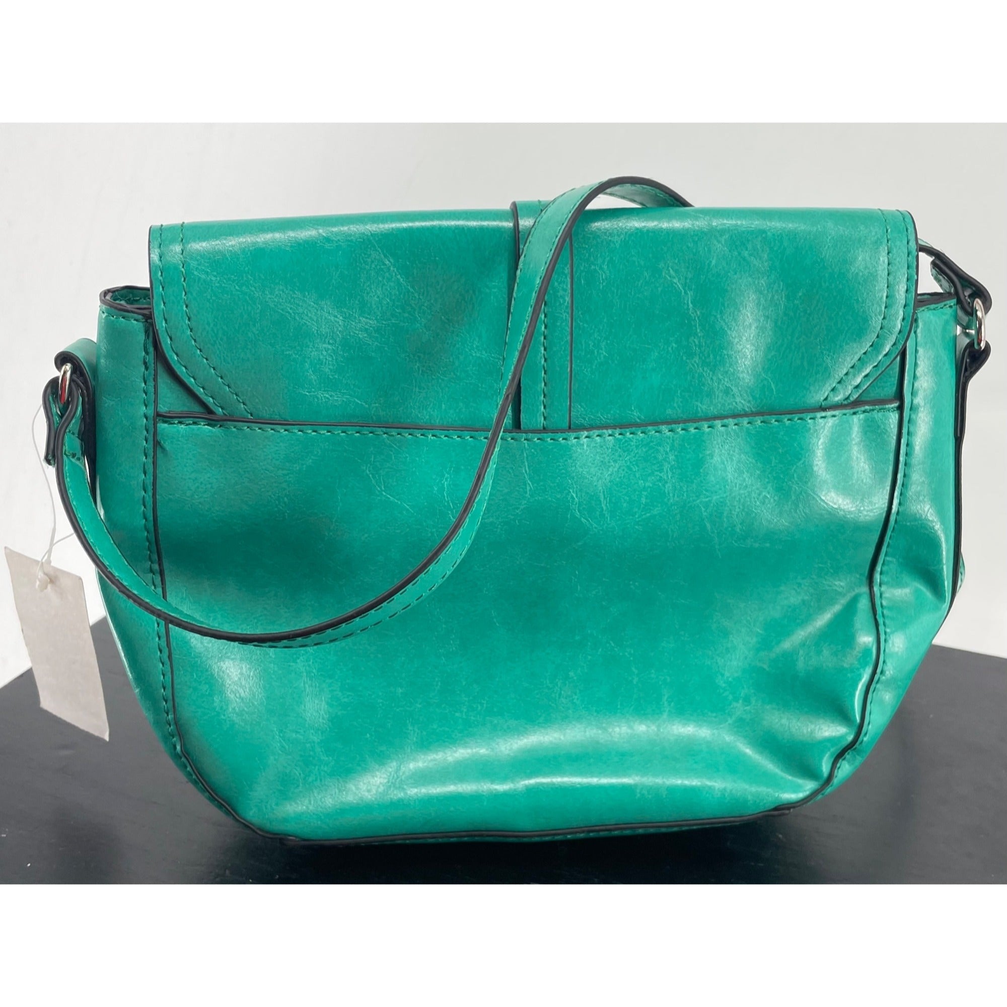 NWT Van Heusen Women's Teal Green Leather Satchel Shoulder Bag