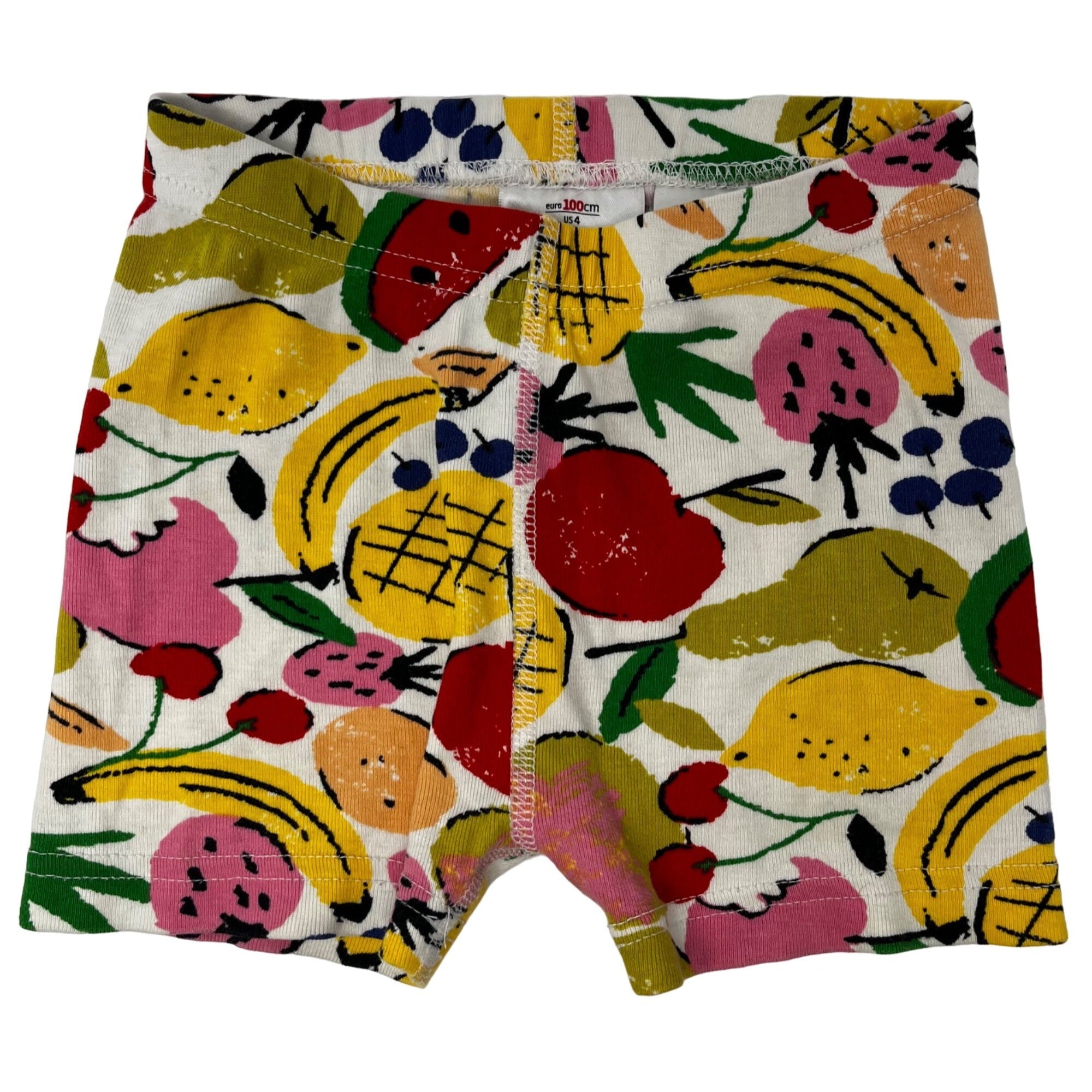 Hanna Andersson Girl's Size 4 Yellow/Pink/Green/Red Fruit Print Shorts