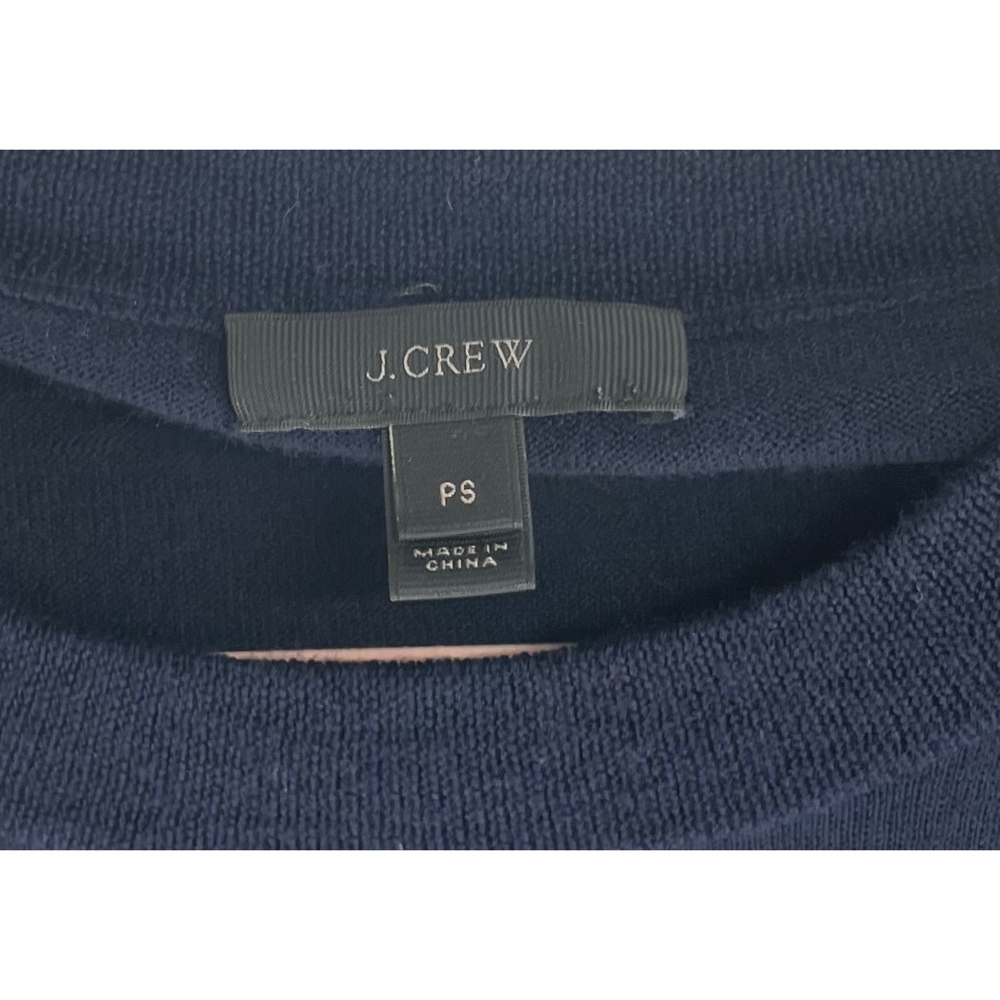 J. Crew Women's Size PS Navy Blue Crew Neck 100% Merino Wool Sweater