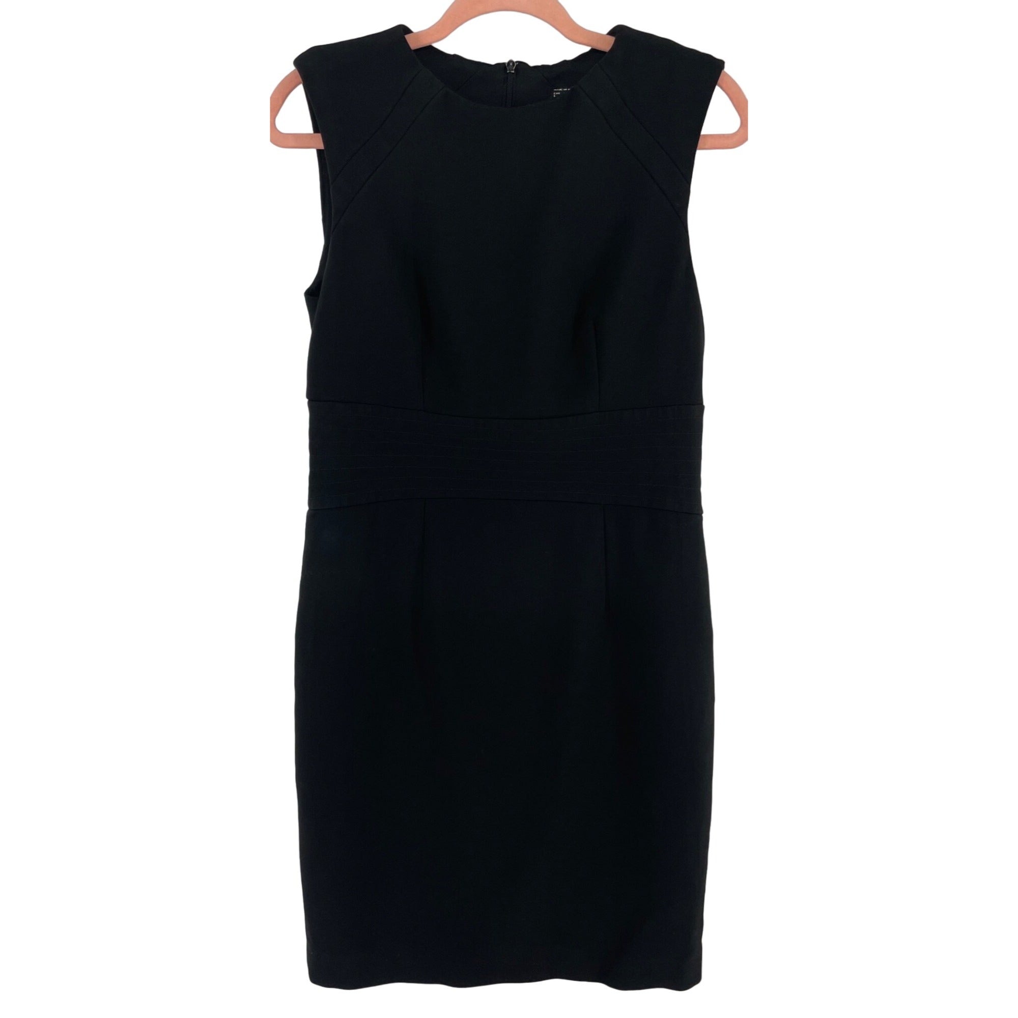 Zara Women's Size Large Black Sleeveless Padded Business Sheath Dress