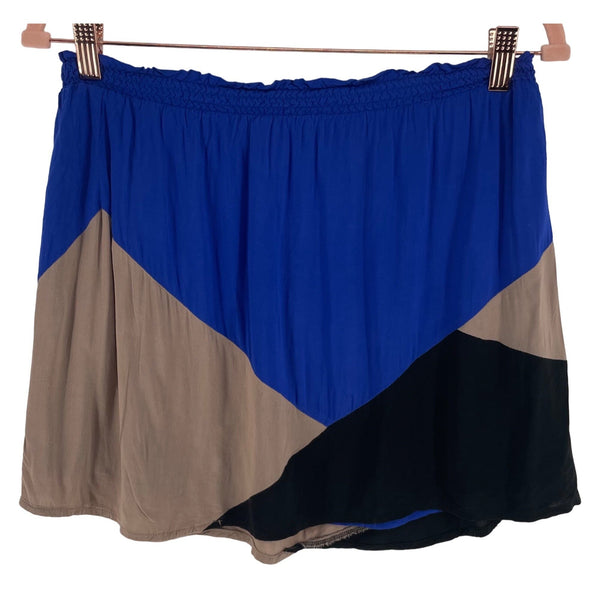 Sugarlips Women's Size Small Blue, Brown & Black Stretchy Mini Skirt