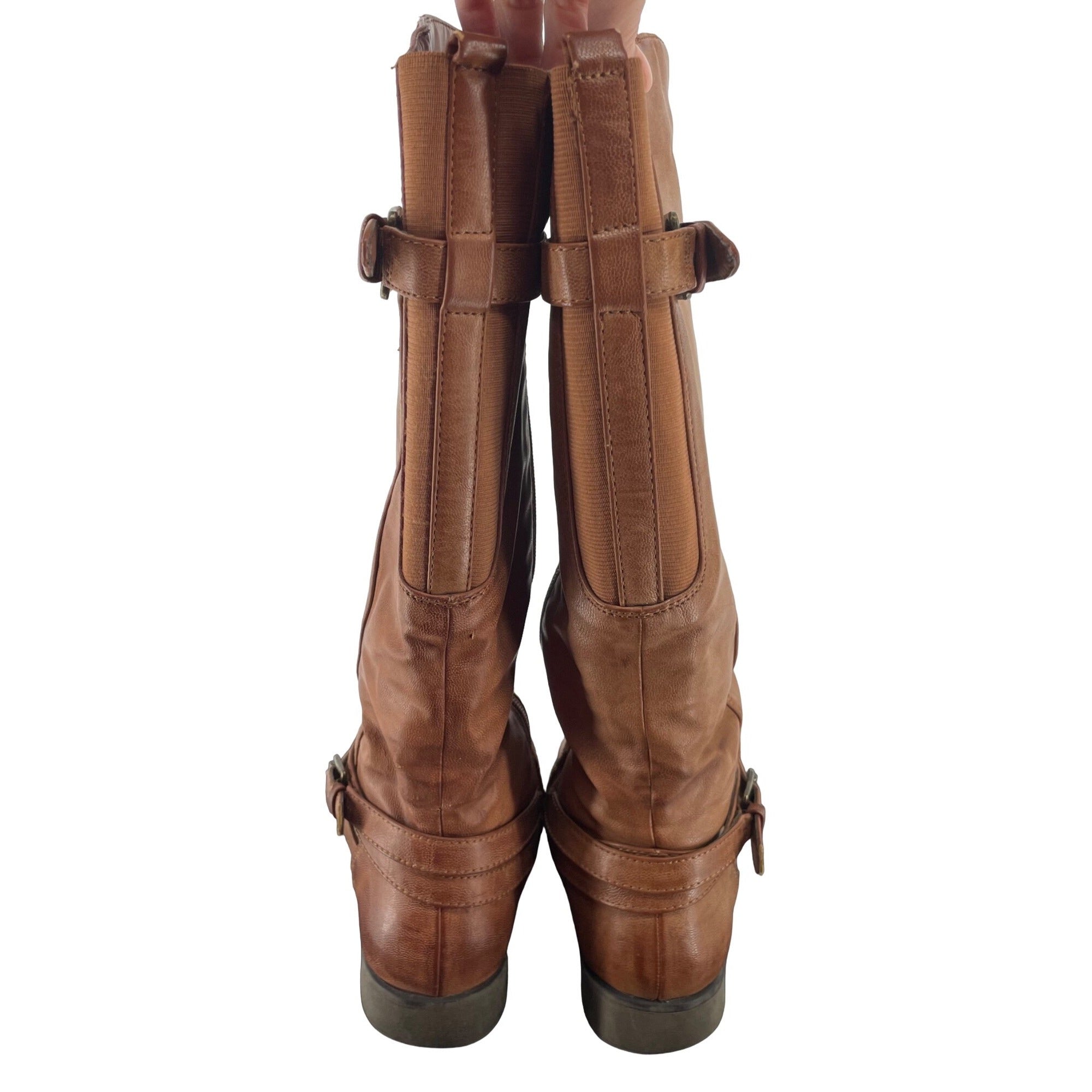 Baretraps Women's Size 8 Faux Leather Susanna Brown Knee-High Boots