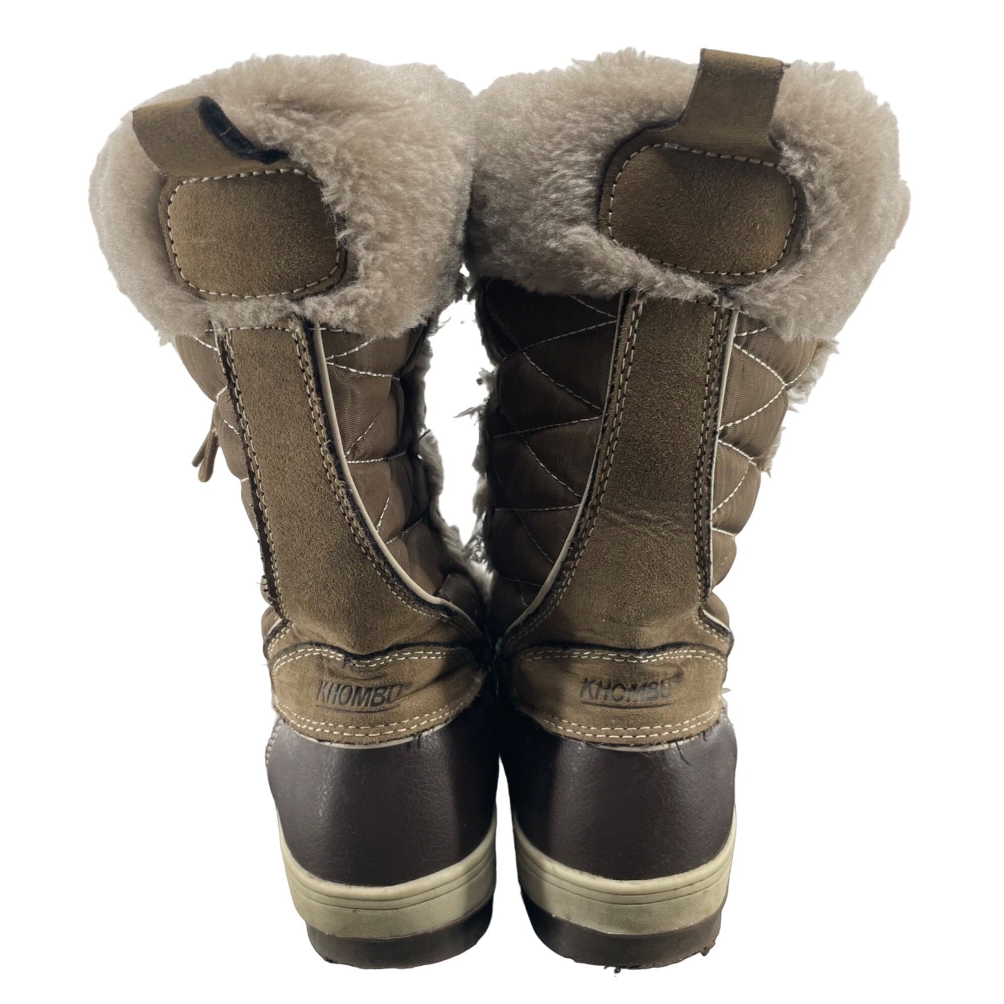 Khombu Women's Size 8 Brown/Tan Faux Fur Boots