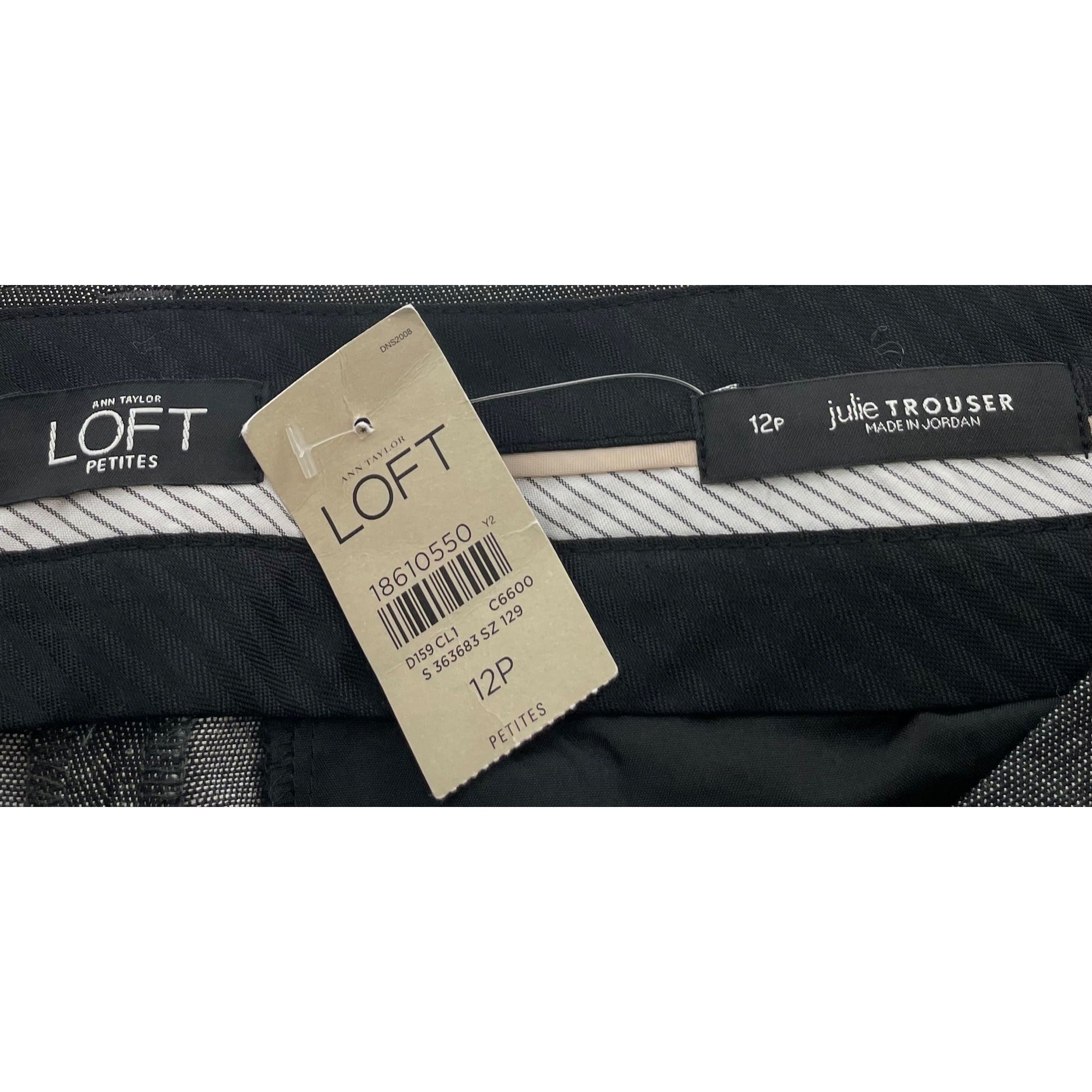 NWT LOFT Petites Women's Size 12P Grey Julie Trouser Dress Pants