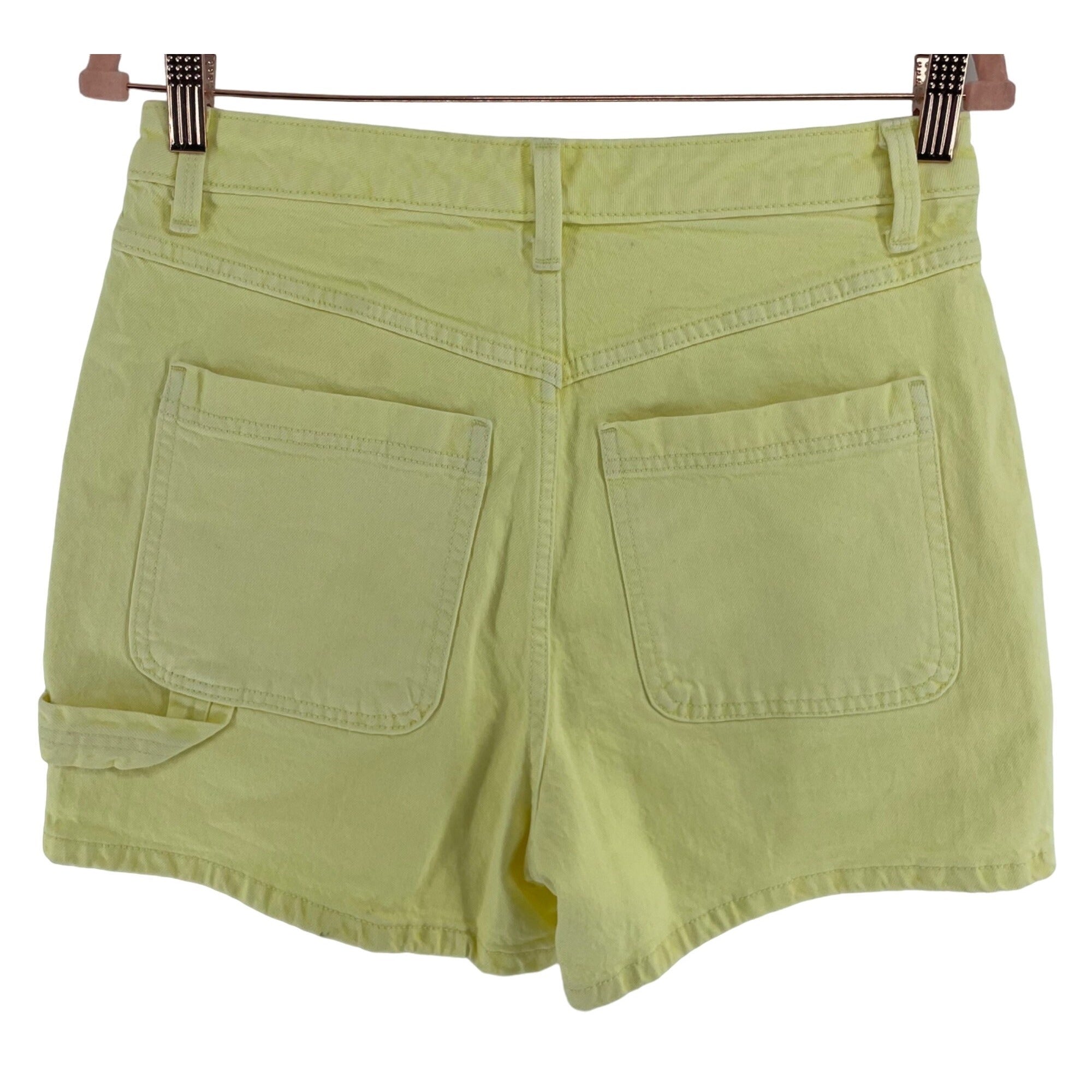 Universal Thread Women's Size 4/27 Highest Rise Midi Yellow Denim Cargo Shorts