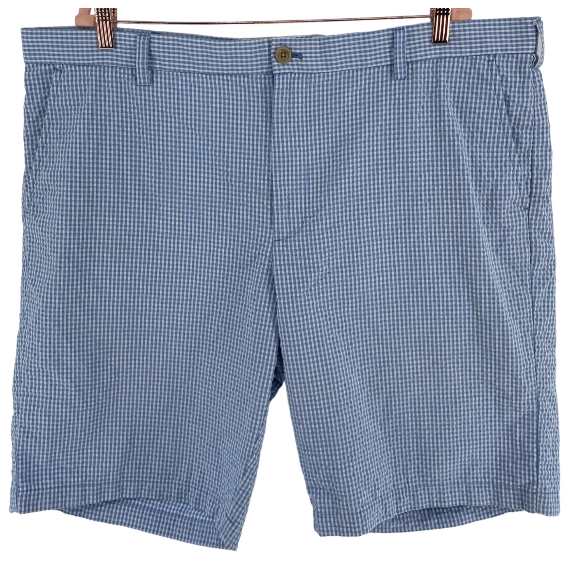 Izod Golf Men's Size 42 Blue & White Seersucker Checked Golf Shorts