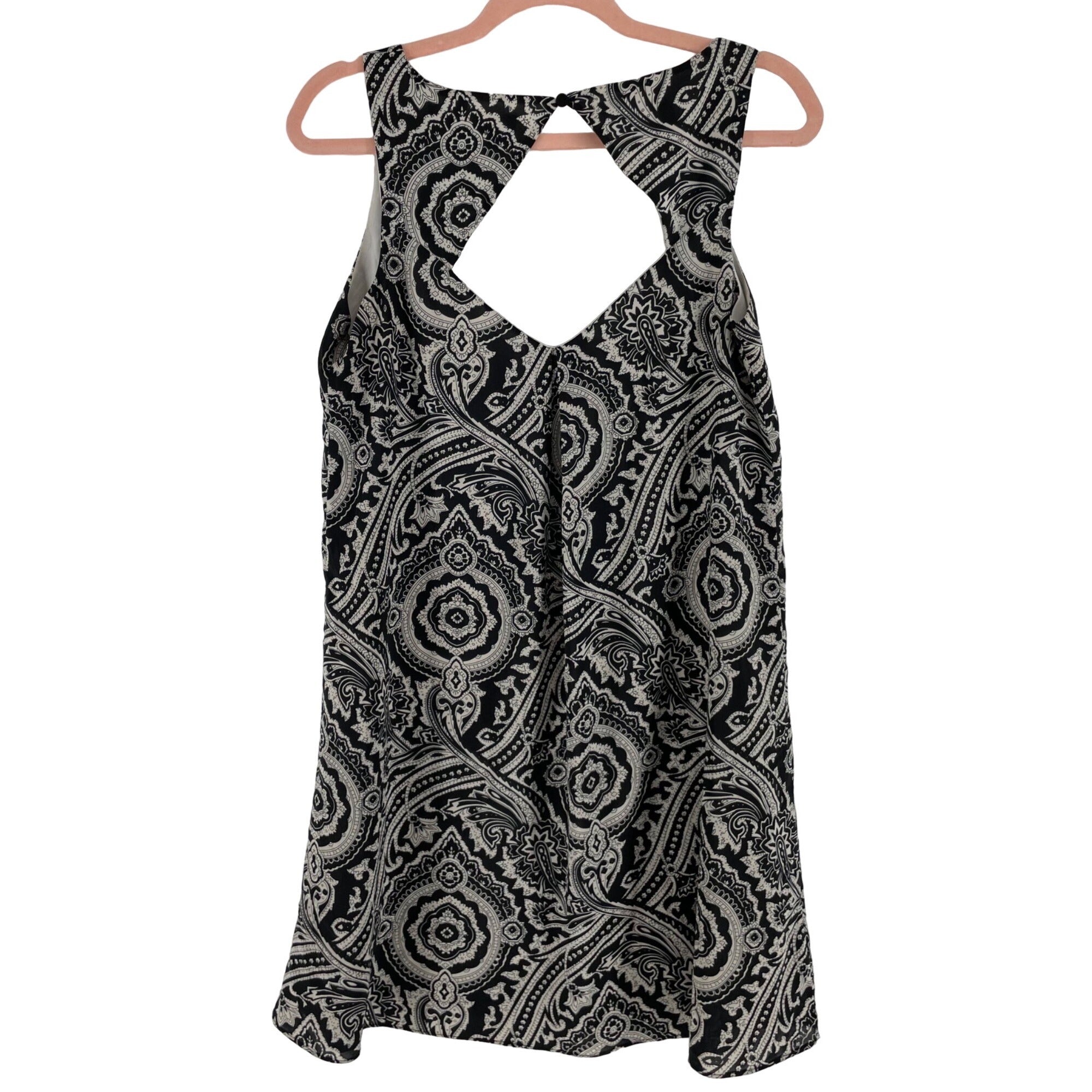 Philosophy Women's Size Small Navy & White Sleeveless Paisley Print Mini Dress