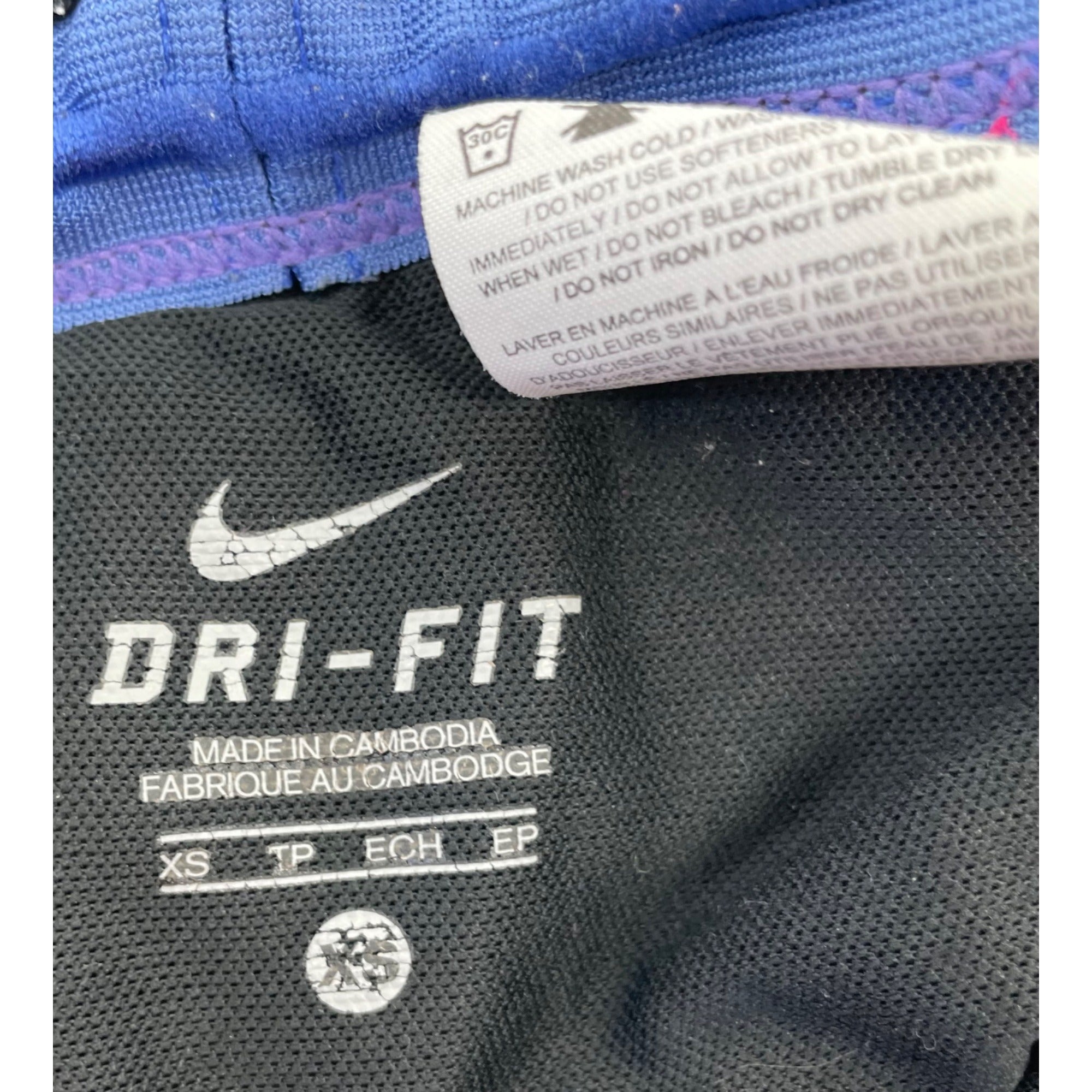 Nike Dry Fit Women's Size XS Black & Blue Workout Leggings
