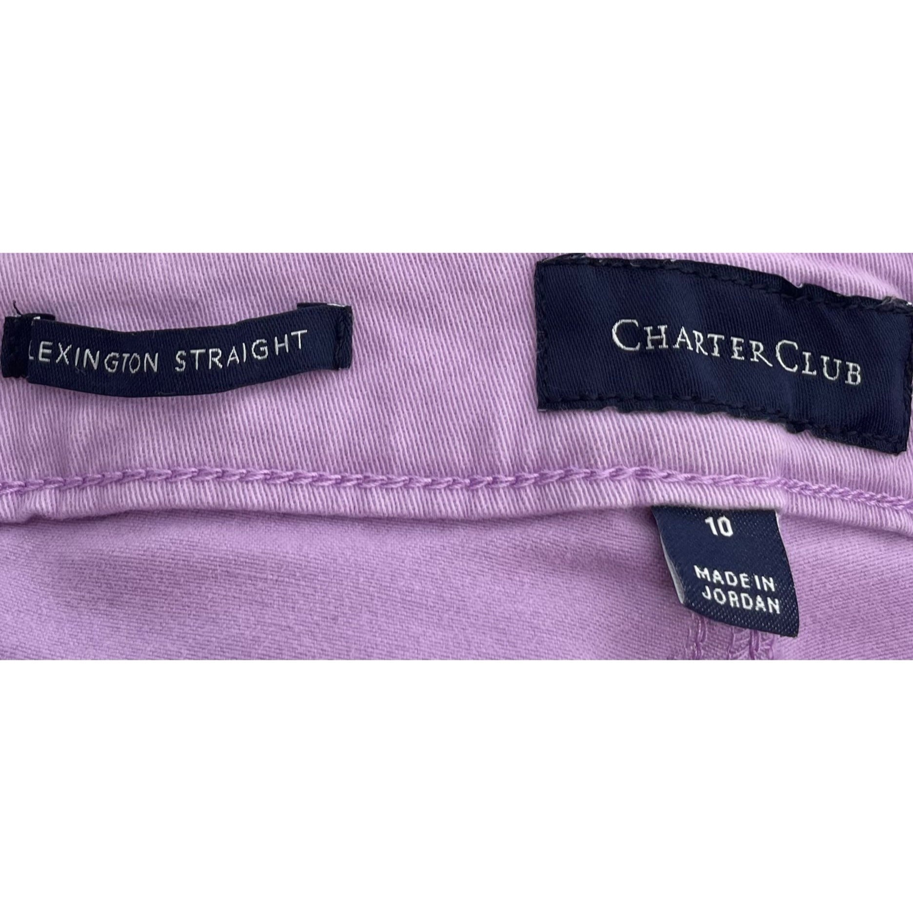 Charter Club Women's Size 10 Lexington Straight Lilac Purple Denim Pants