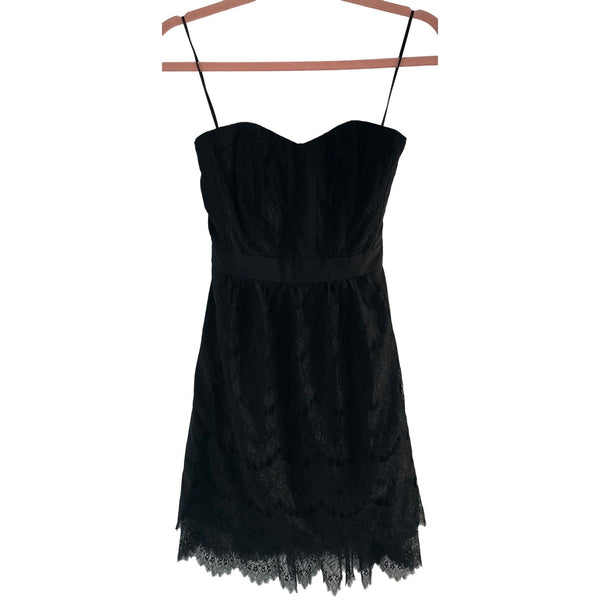 Broadway & Broome Women's Size 0 Strapless Black Lace Mini Party Dress