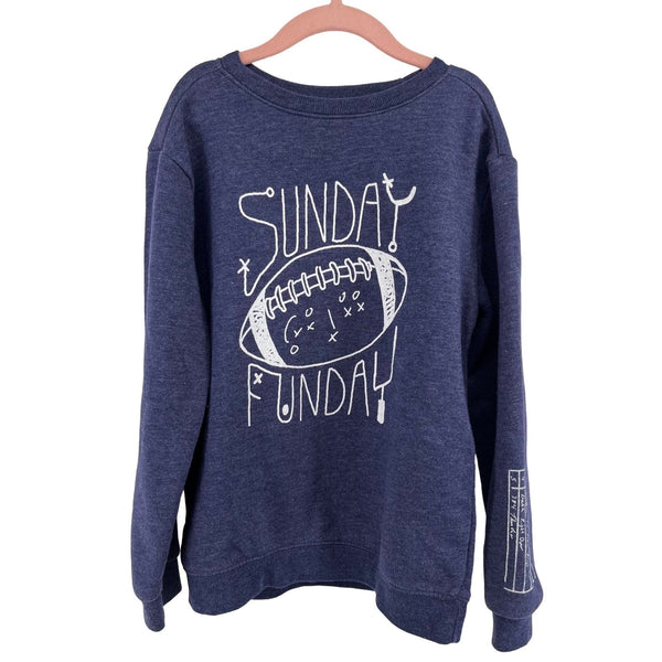 Cat & Jack Boy's Size 6/7 Navy/White Graphic "Sunday Funday" Football Sweatshirt