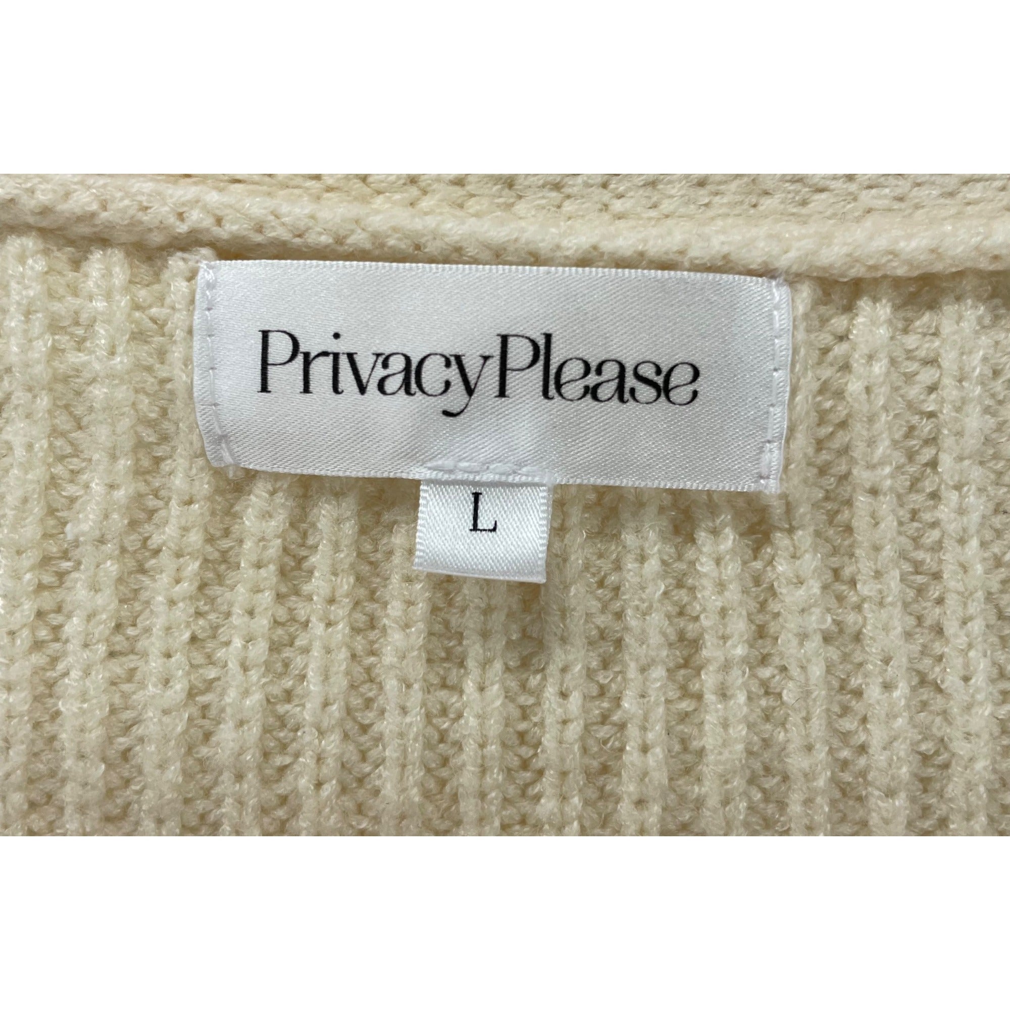 Privacy Please Women’s Large Cream Wrap Sweater