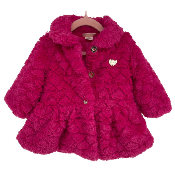 NWOT Juicy Couture Baby Gir's Size 18M Fuchsia Pink Faux Fur Jacket