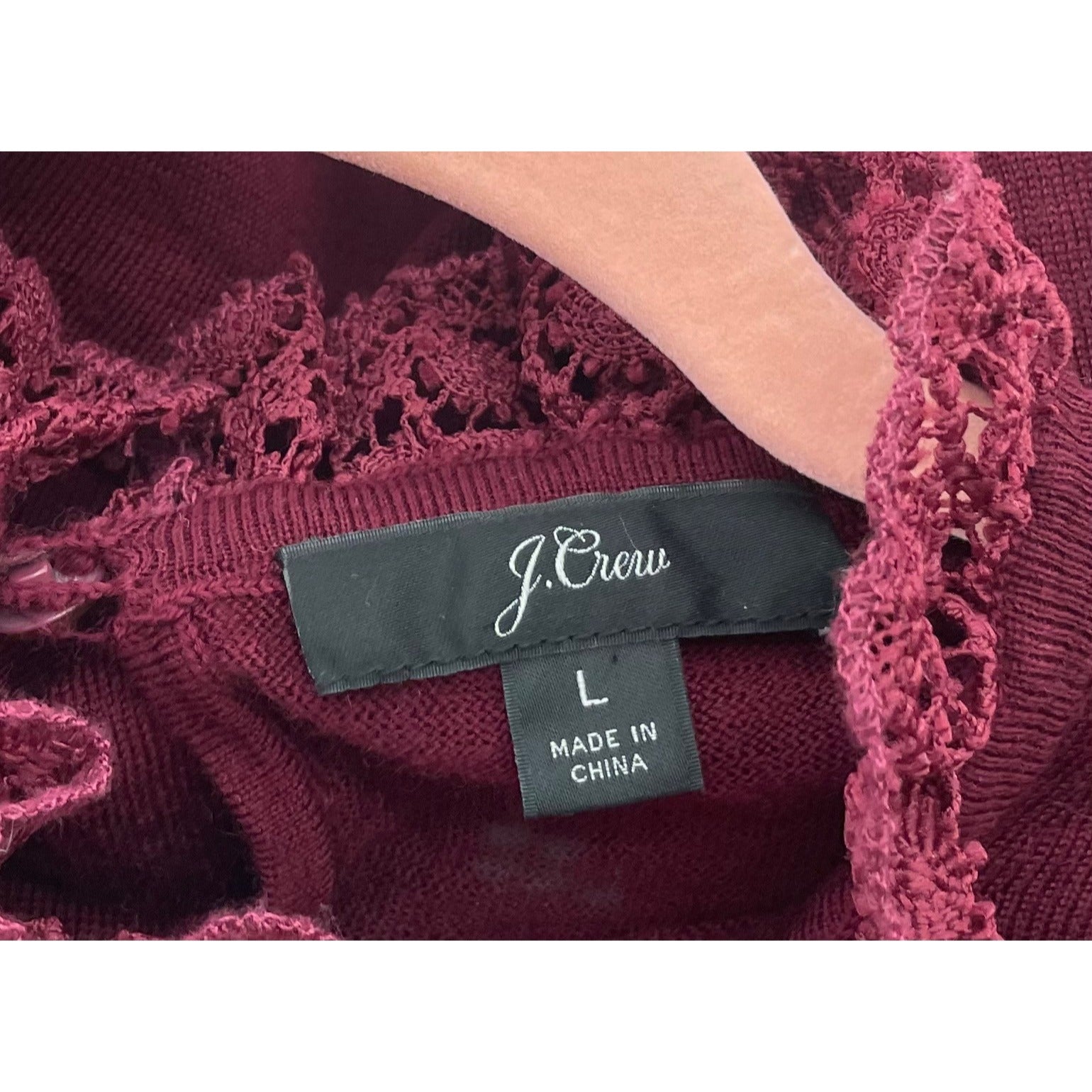 J. Crew Women’s Large Burgundy/Maroon Floral Collar Sweater