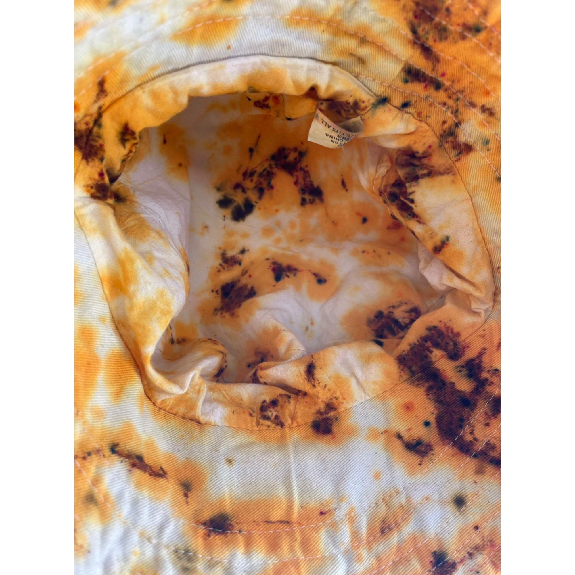 Women's Size XS Orange & White Tie Dye Yehasso Bucket Hat