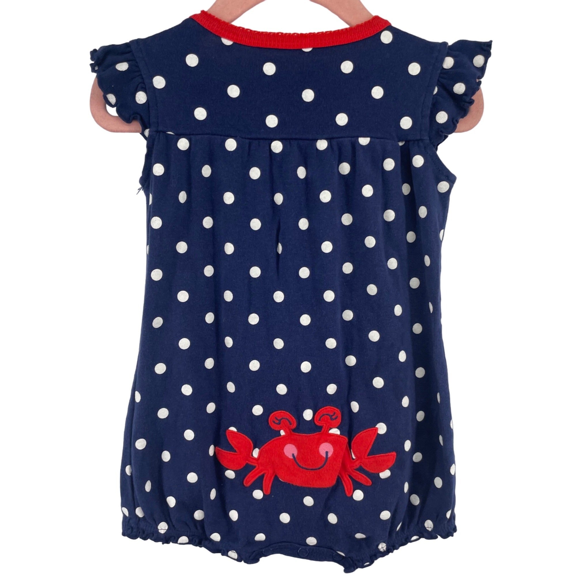 CLEARANCE Carter's Baby Girl's Size 12 Months Blue, Red & White Polka Dot Onesie