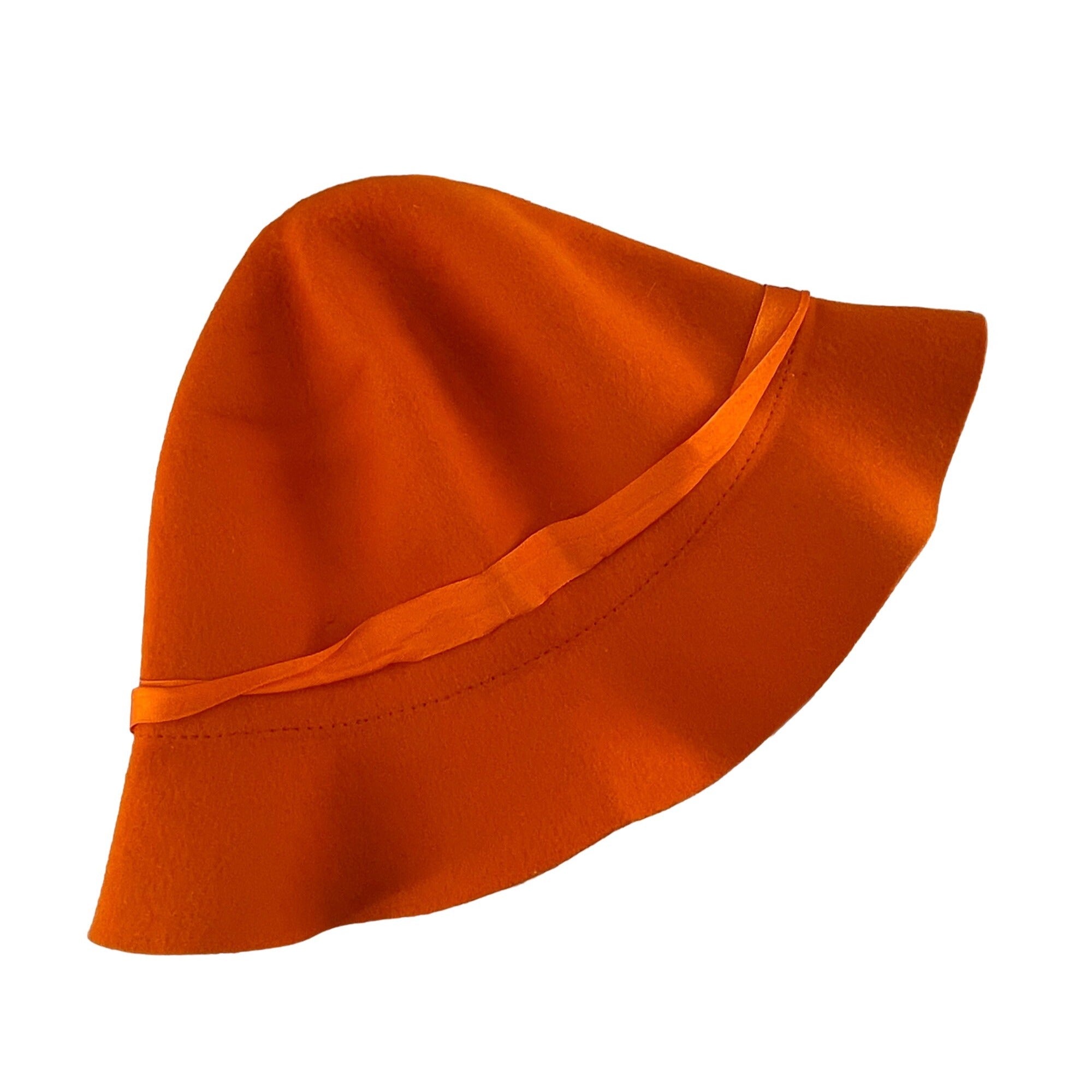 Game Stalker Women's Size Large Orange 100% Wool Crusher Hat