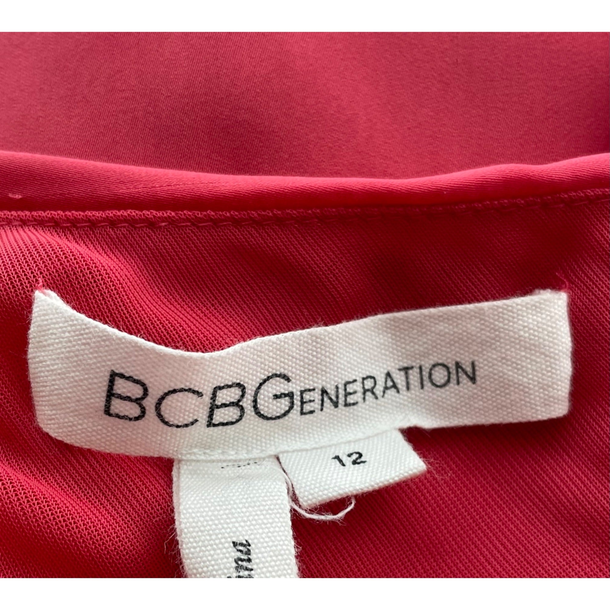 BCBGeneration Women's Size 12 Coral Pink One Shoulder Satin Dress