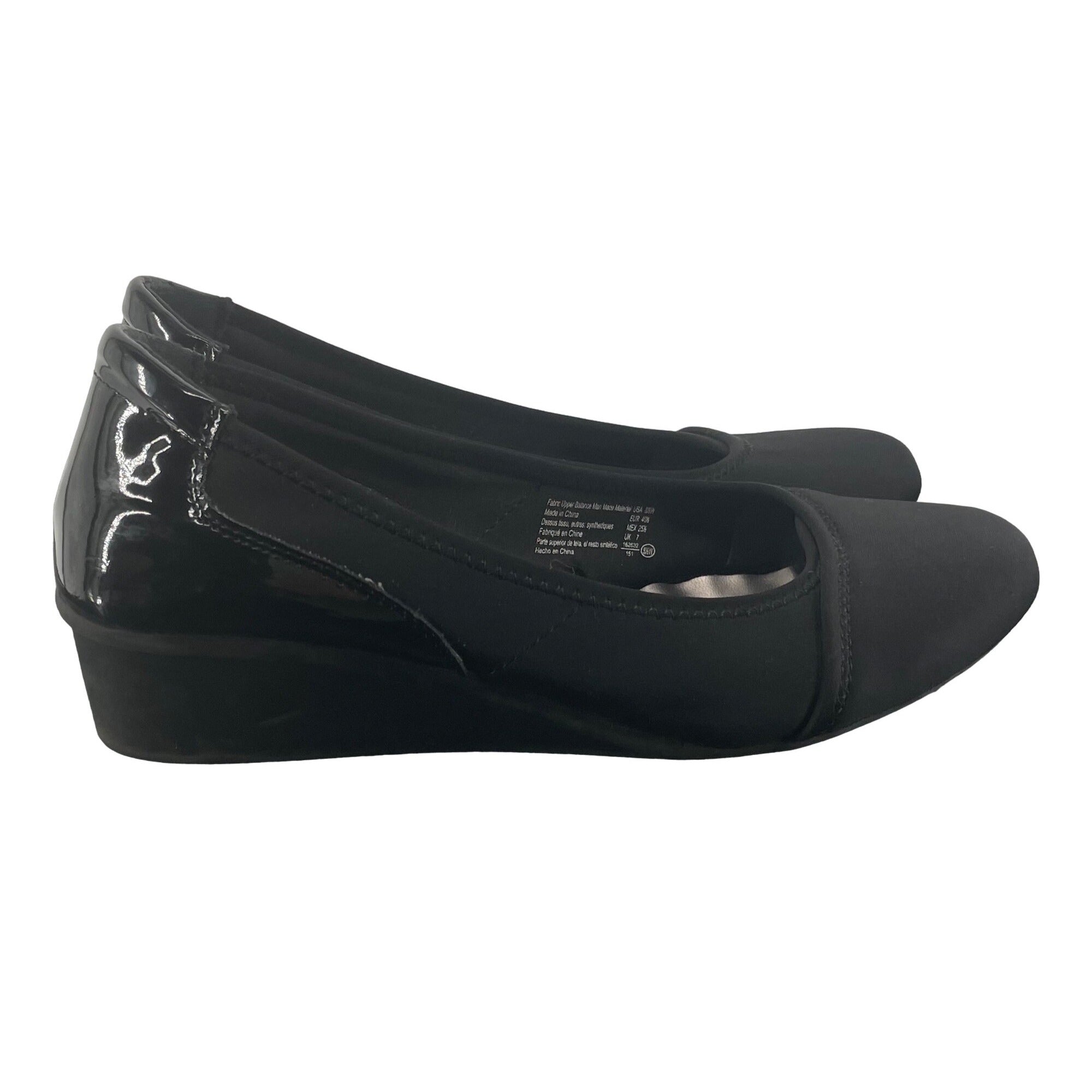 Dexflex Comfort Women's Size 8.5W Black Comfy Wedge Shoes