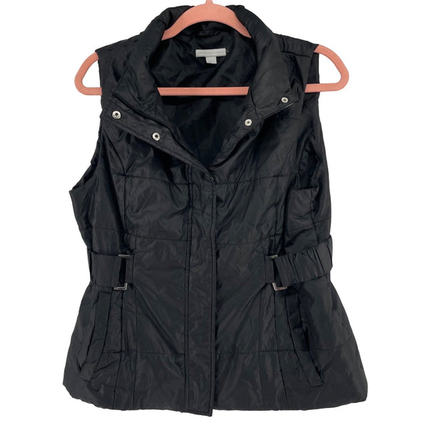 New York & Company Women's Size Medium Black Button-Down Puffer Vest