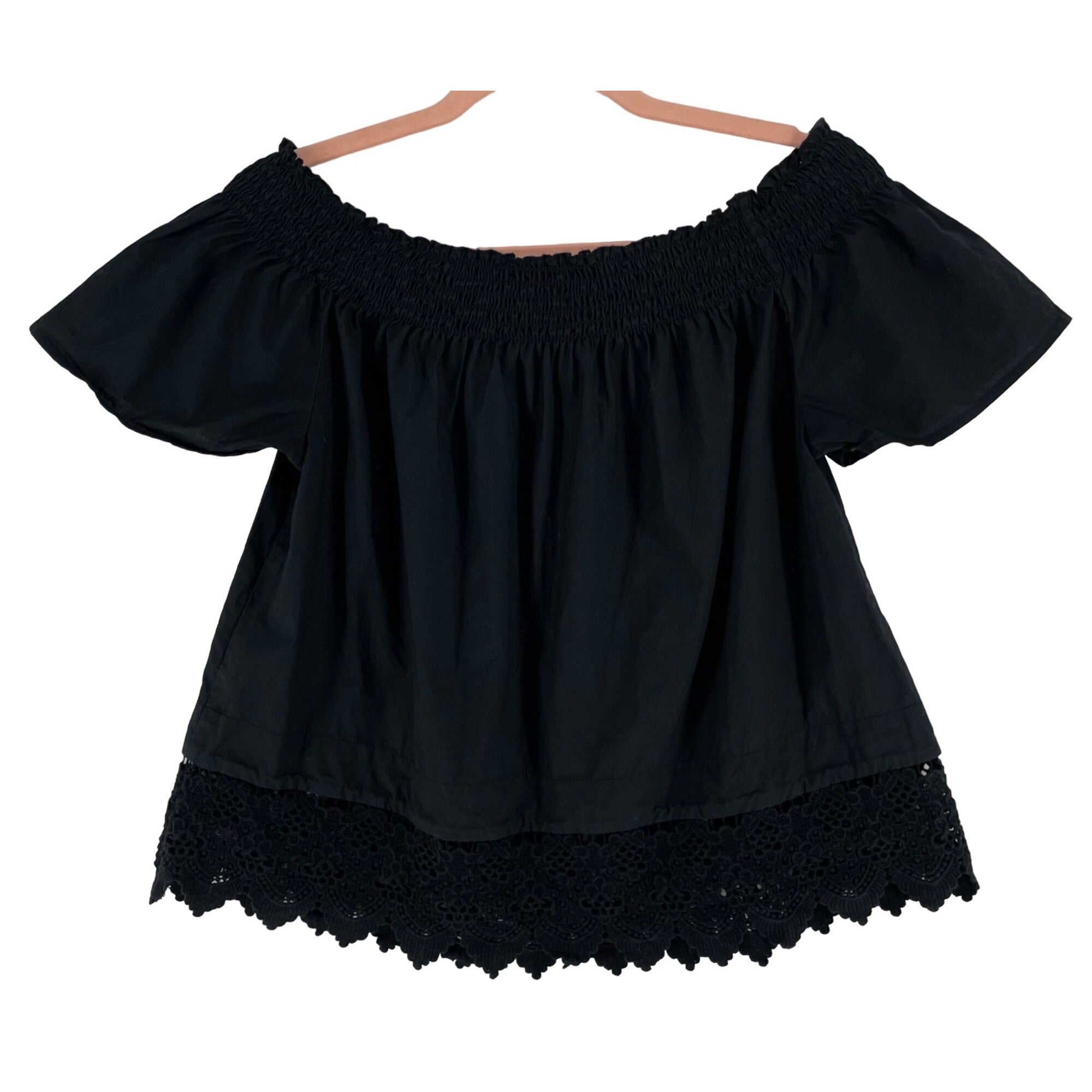 Who What Wear Women's Size XS Black Off-The-Shoulder Top