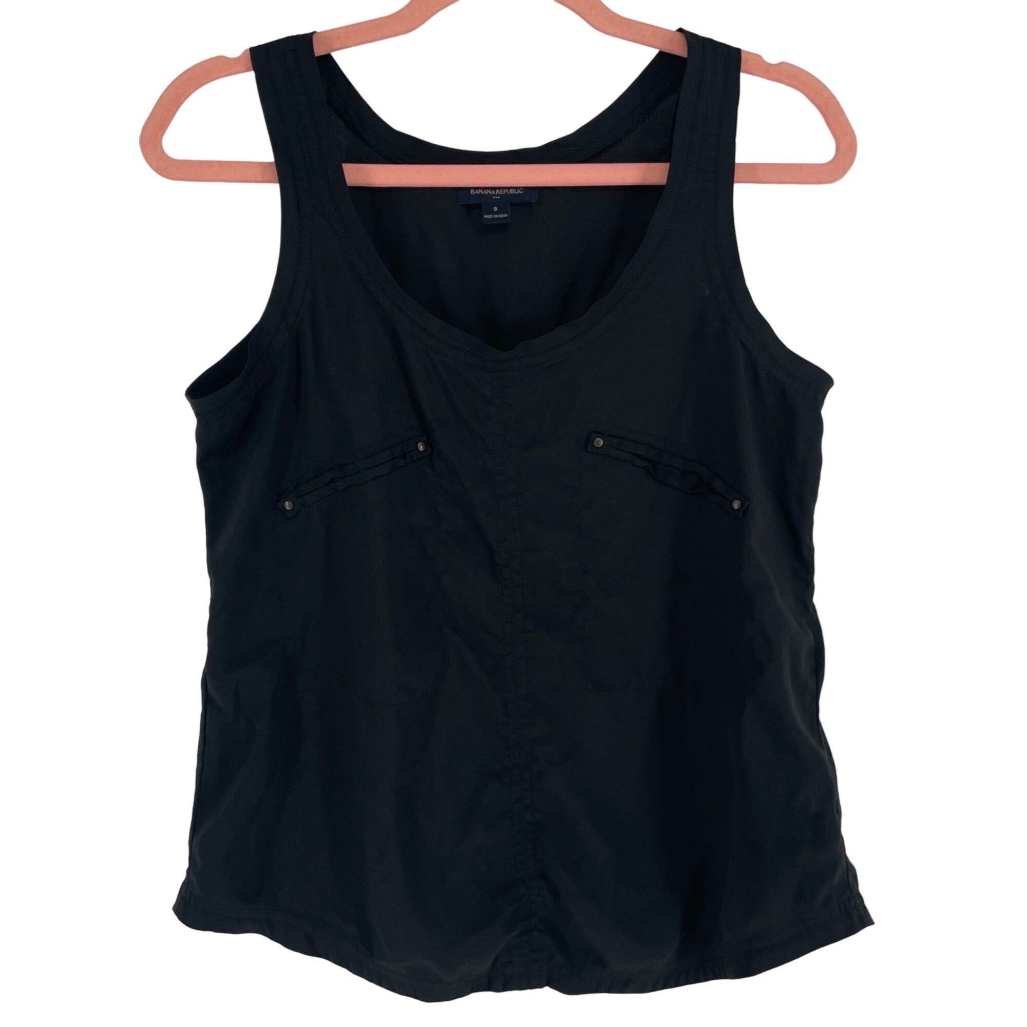 Banana Republic Women's Size Small Black Satin Dressy Tank Top