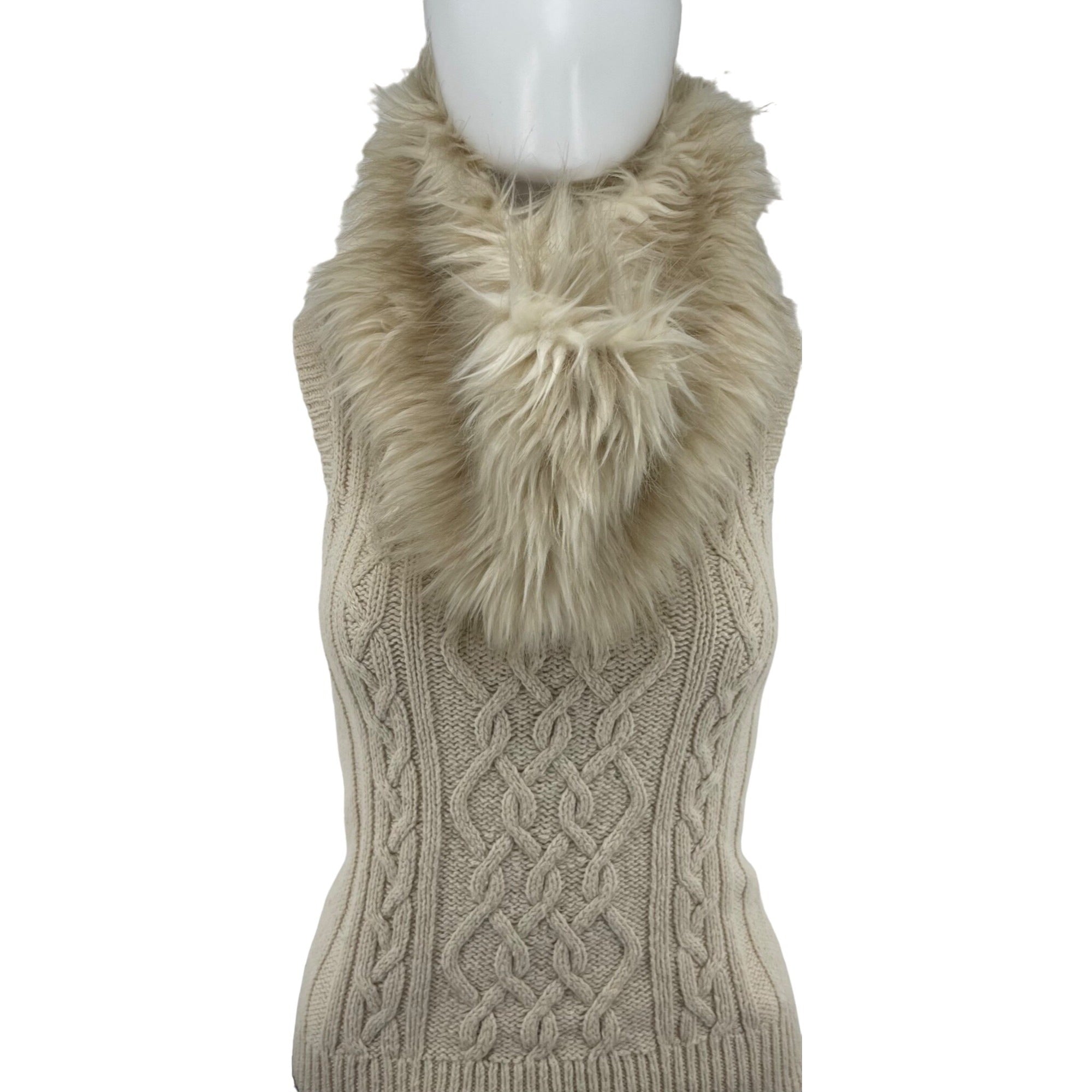 Charming Charlie Women's Cream/Tan Faux Fur Infinity Loop Snood Scarf