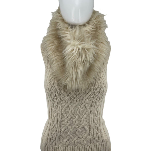 Charming Charlie Women's Cream/Tan Faux Fur Infinity Loop Snood Scarf