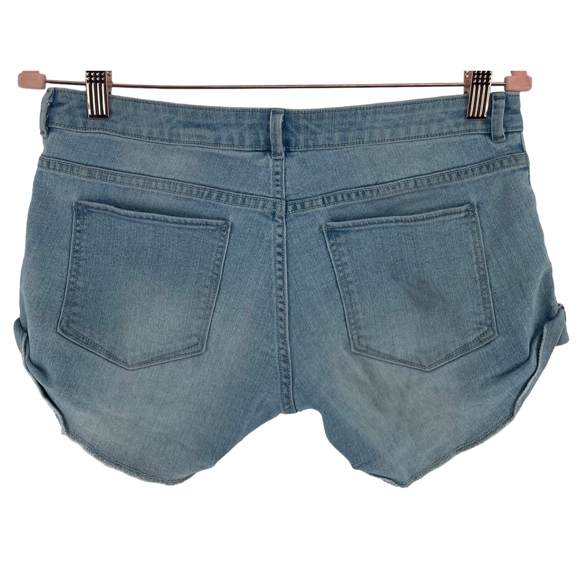 H&M Women's Size 6 Light Wash Blue Jean Denim Roll-Up Shorts