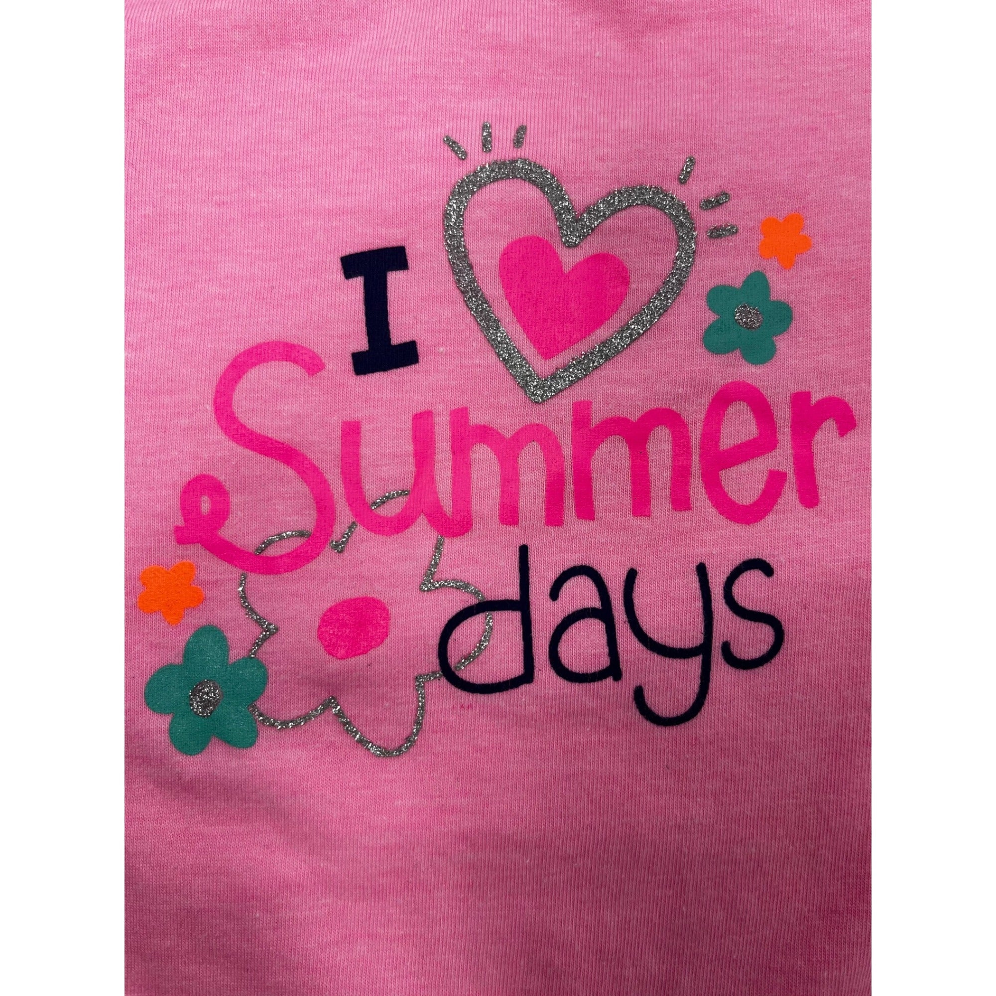 CLEARANCE Jumping Beans Baby Girl's 18M Pink Graphic "I Love Summer Days" Snap Onesie