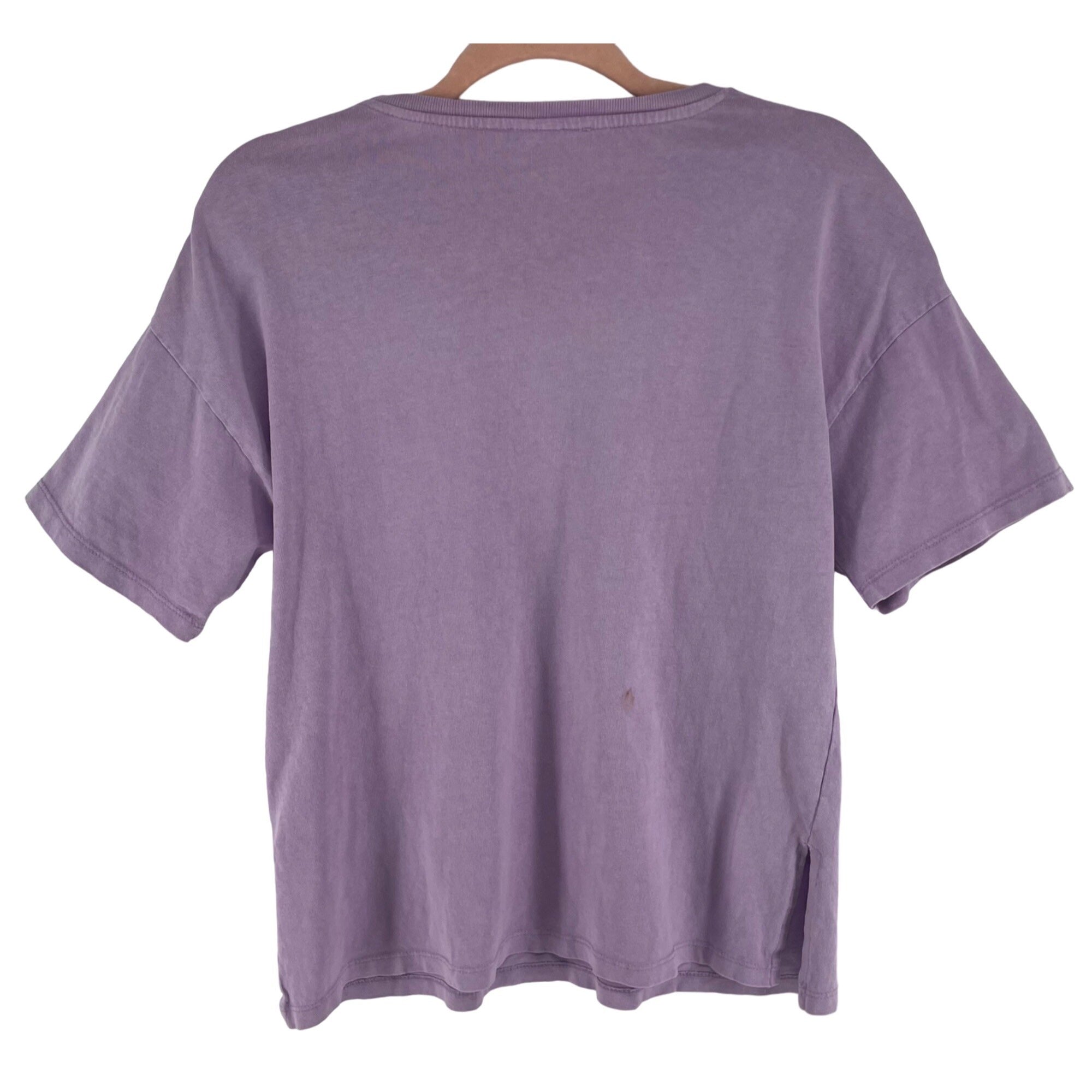 Zara Girl's Size 13-14 Lavender Purple/White Graphic Crew Neck T-Shirt