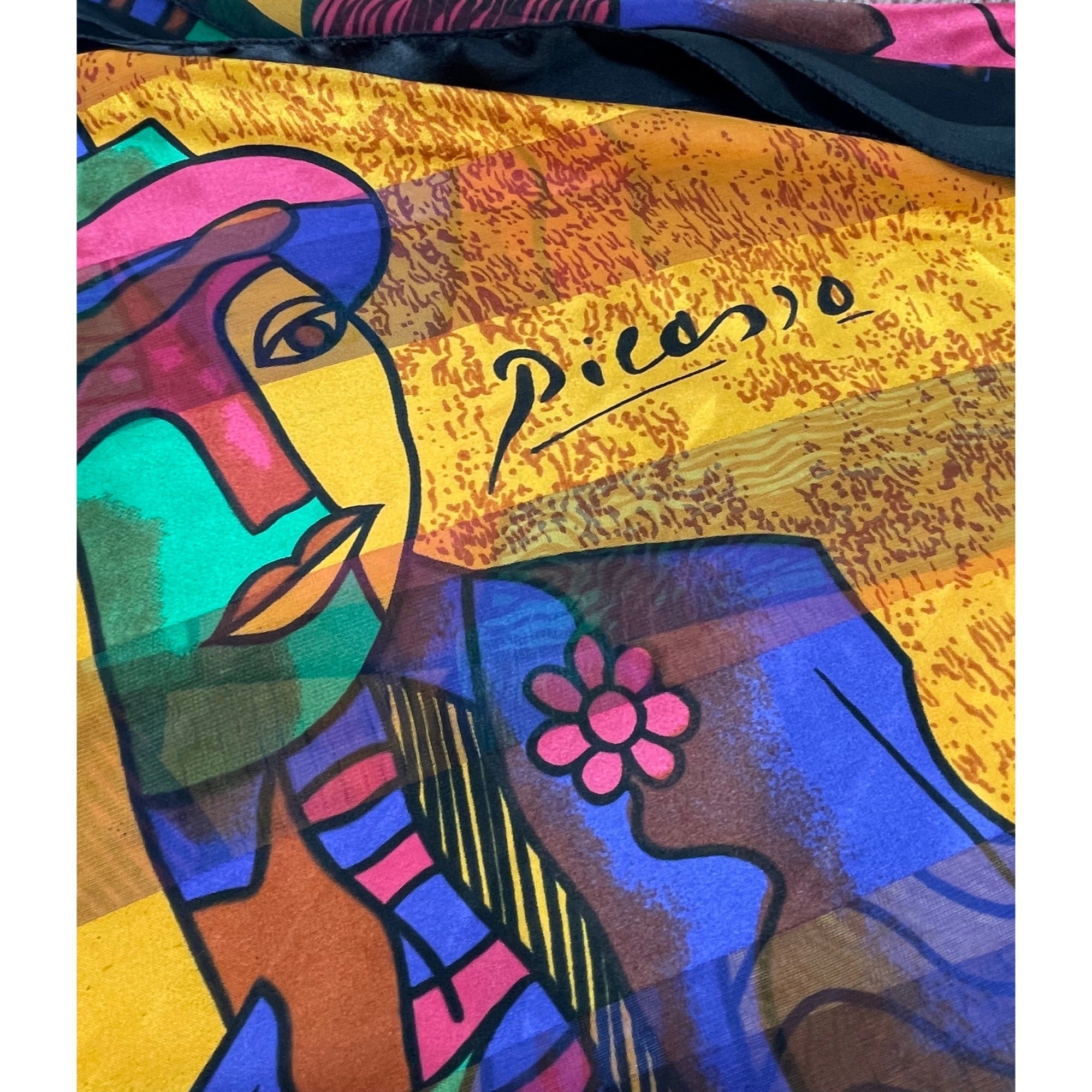 Pablo Picasso Women's Faux Silk Multi-Colored Scarf