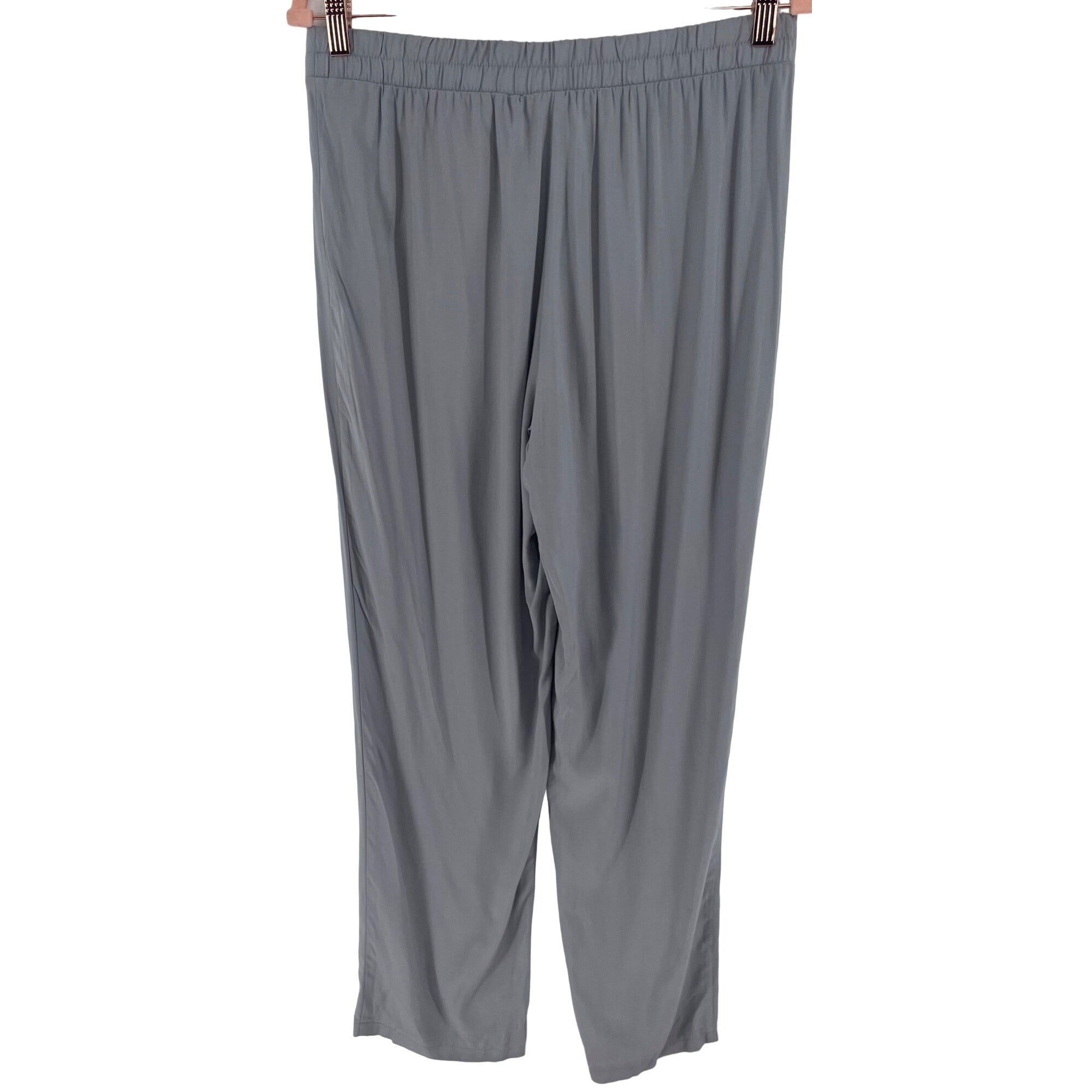 Primark Cares Women's Size 10 Light Greyish/Blue Mock Linen Elastic Waist Band Pants