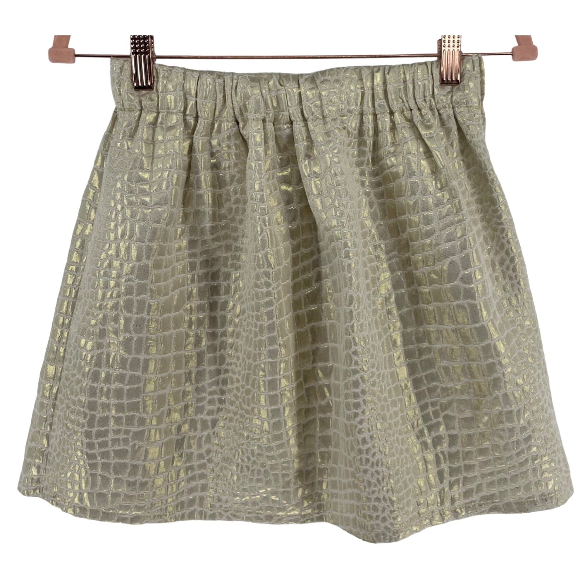 Pim + Larkin Women's Size Small Gold & Cream A-Line Shimmery Skirt