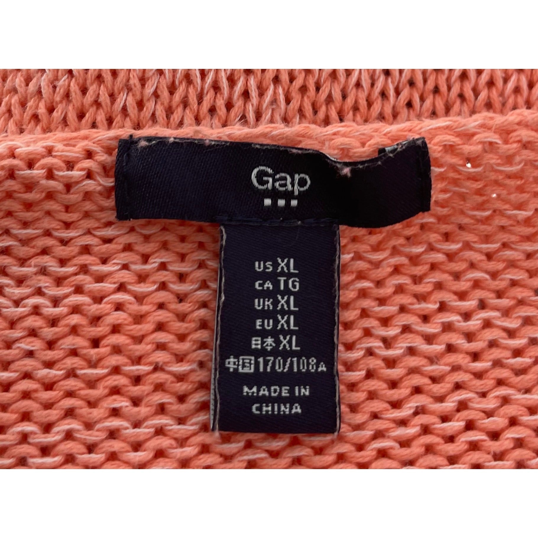 GAP Women's Size XL Coral Orange Knit Sweater