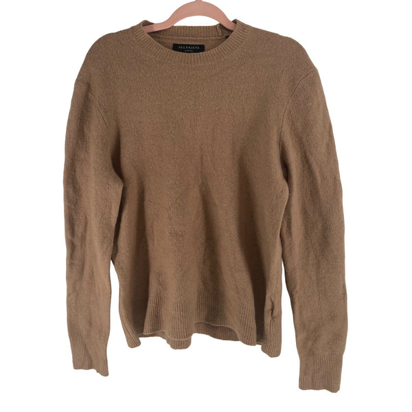 AllSaints Men's Size Medium Hawk Crew Neck Light Brown Wool Blend Sweater