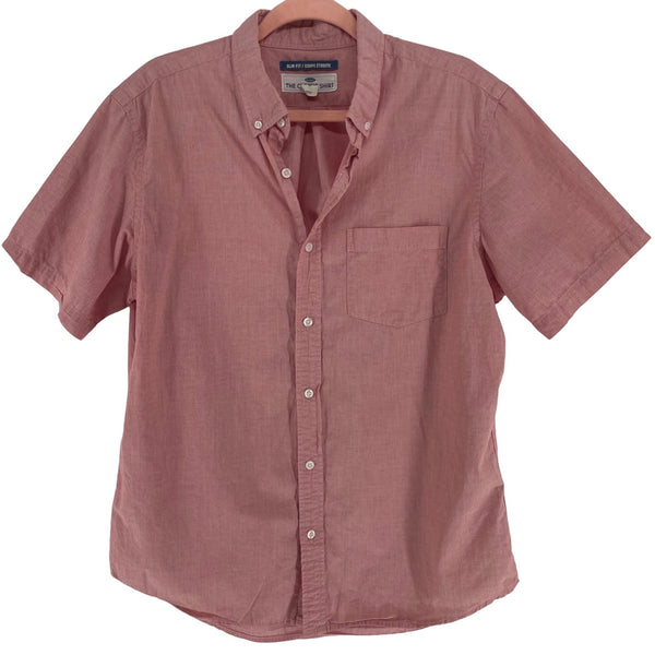 Old Navy Men's Size Large Pink The Classic Shirt Slim Fit Button-Down Shirt