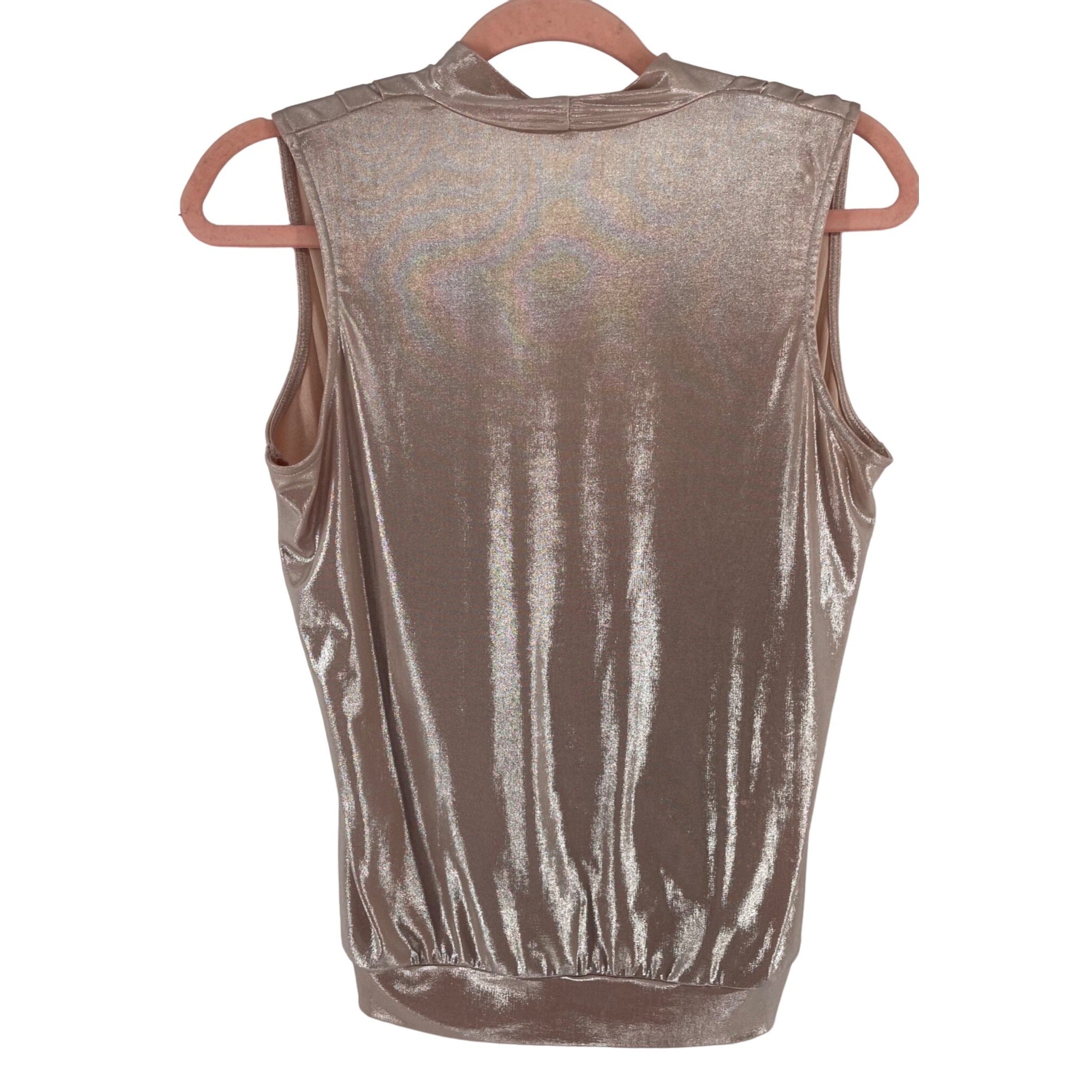 International Concepts Women's Size Small Pink Shimmery Deep V-Neck Sleeveless Blouse