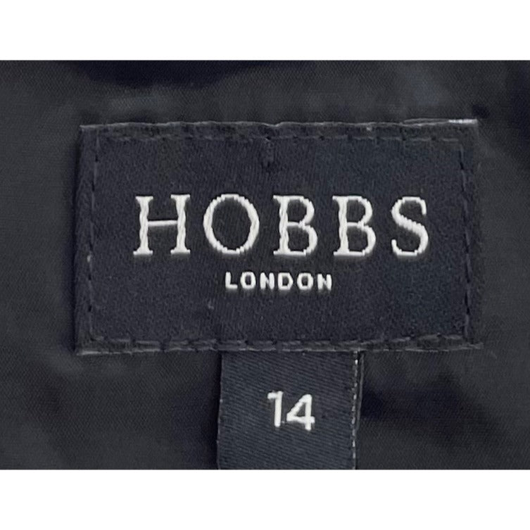 Hobbs Women's Size 14 Black Sleeveless V-Neck Wool Shift Dress