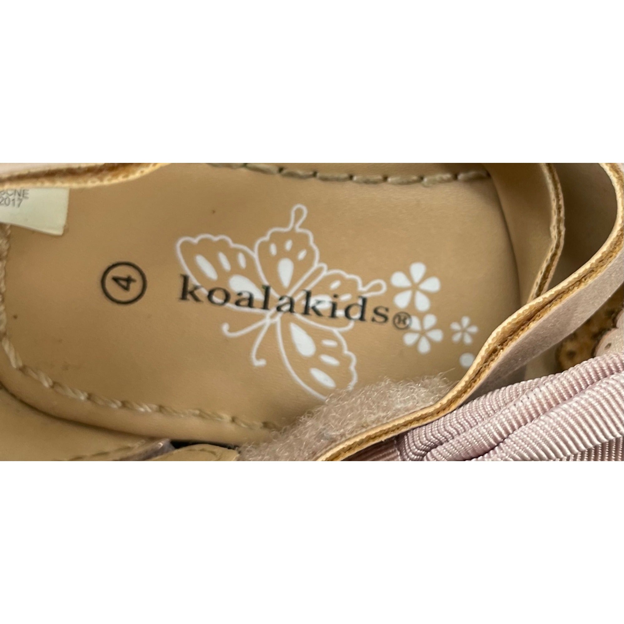 Koala Kids Girl's Size 4 Rose Gold/Pink & Tan Open-Toe Laser Cut Sandals