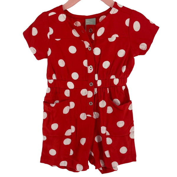 Baby Hop Girl's Baby Size 9-12 Months Orange-Red & White Polka Dot Romper