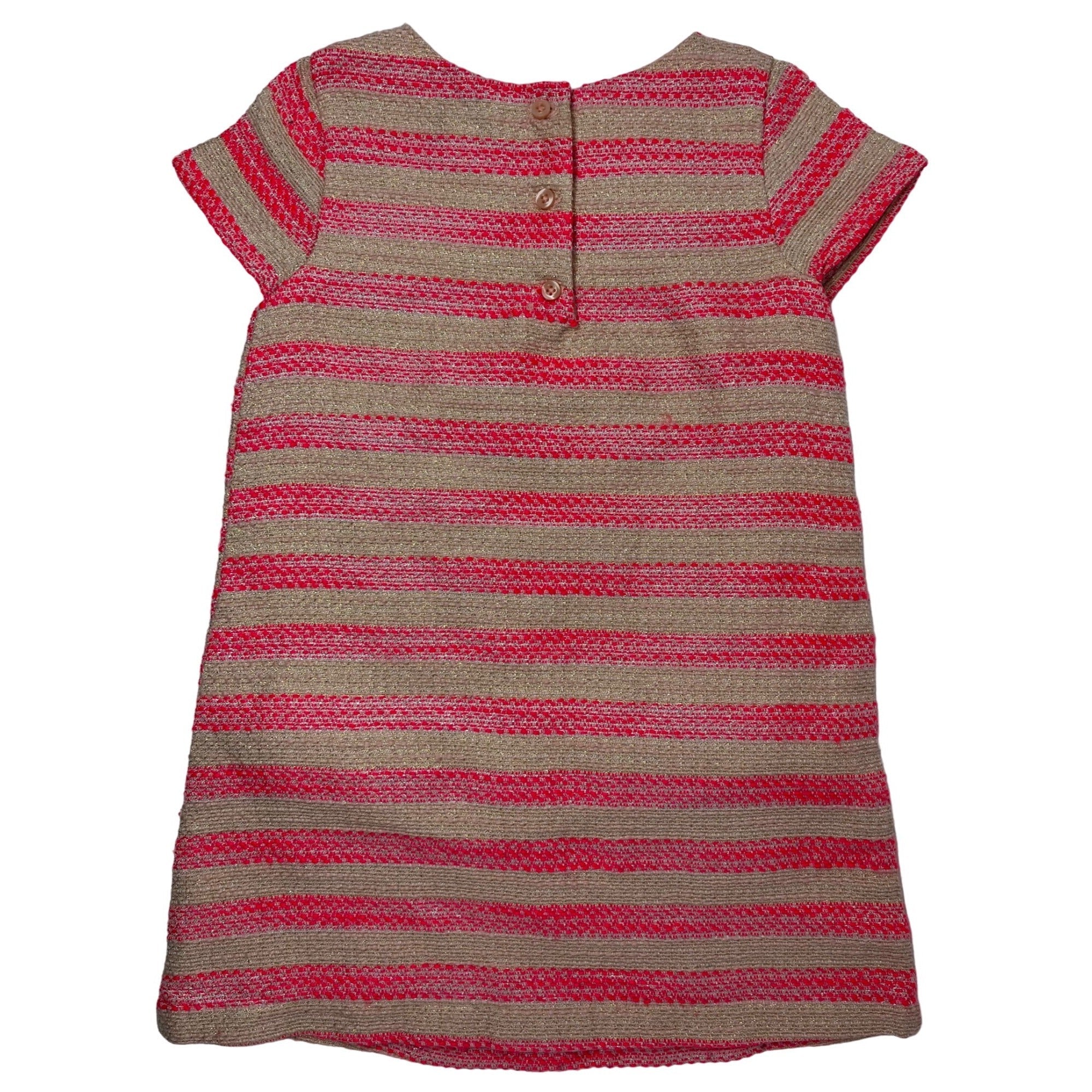 The Children's Place Girl's Size 4T Pink/Gold Sparkly Striped Summer Dress