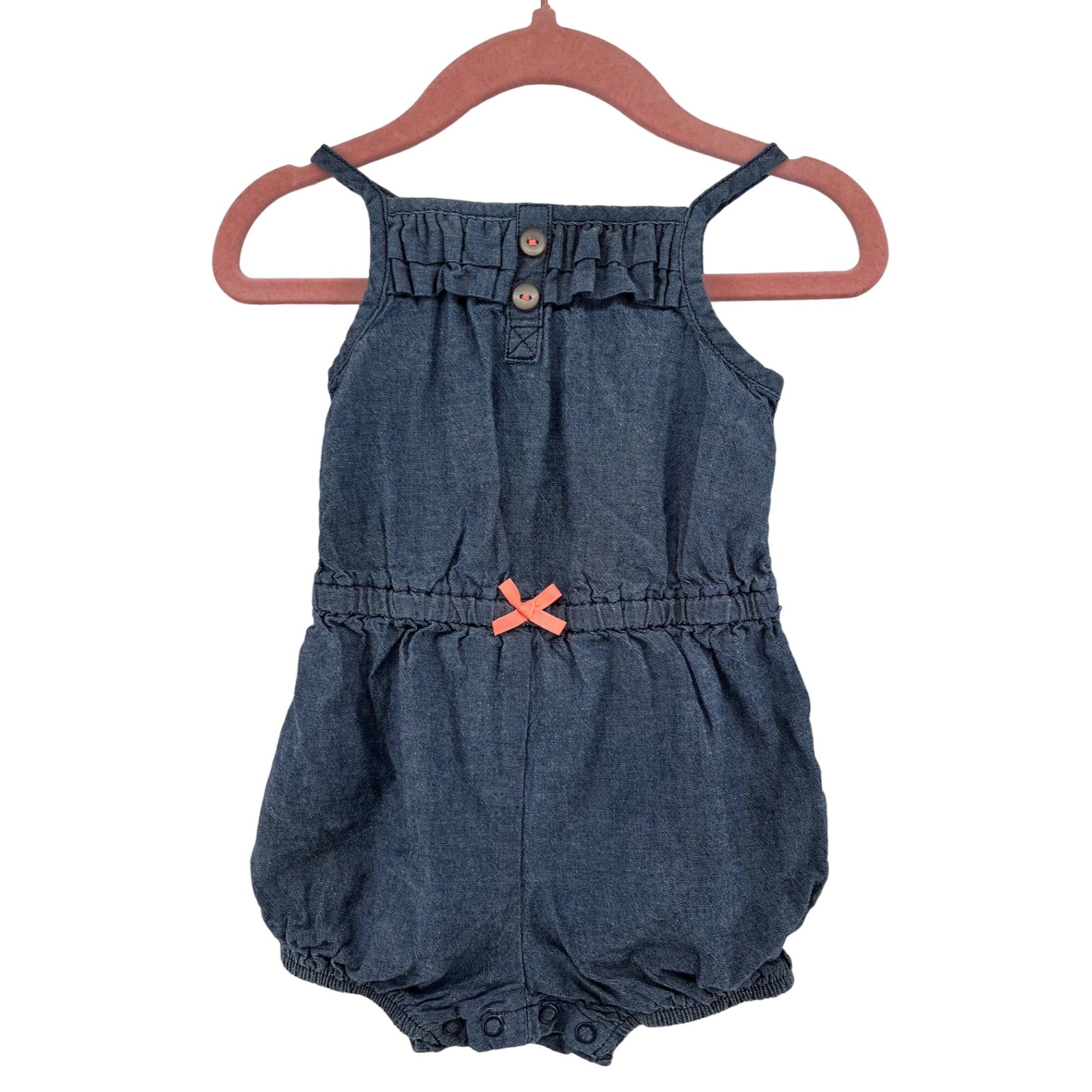 Carter's Baby Girl's Size 12 Months Spaghetti Strap Denim Onesie