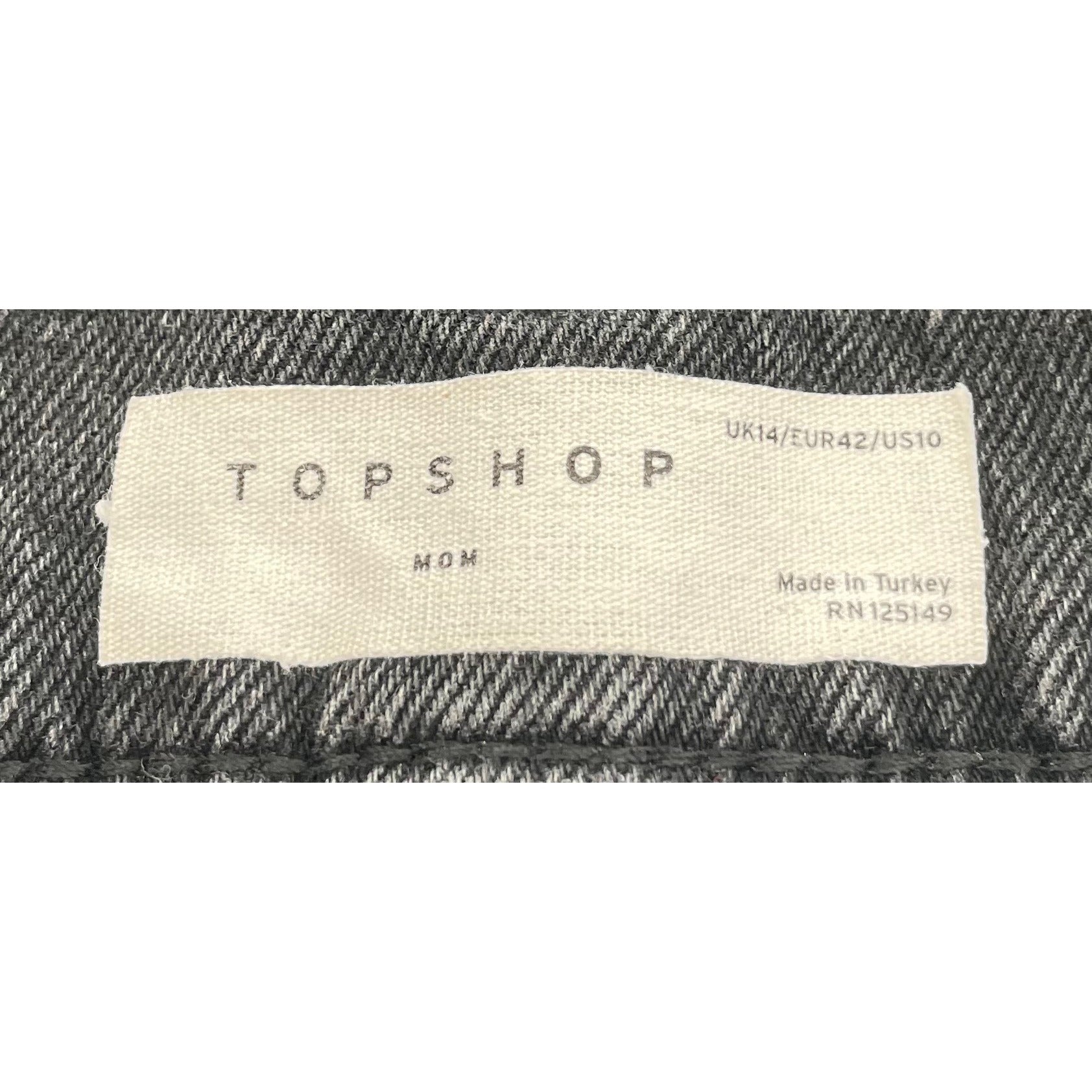 Topshop Women's Size 10 MOM Black Denim Jeans