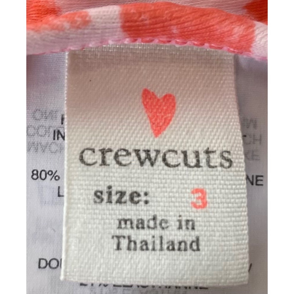 Crewcuts Girl''s Size 3 Pink & Orange Heart Print Swimsuit