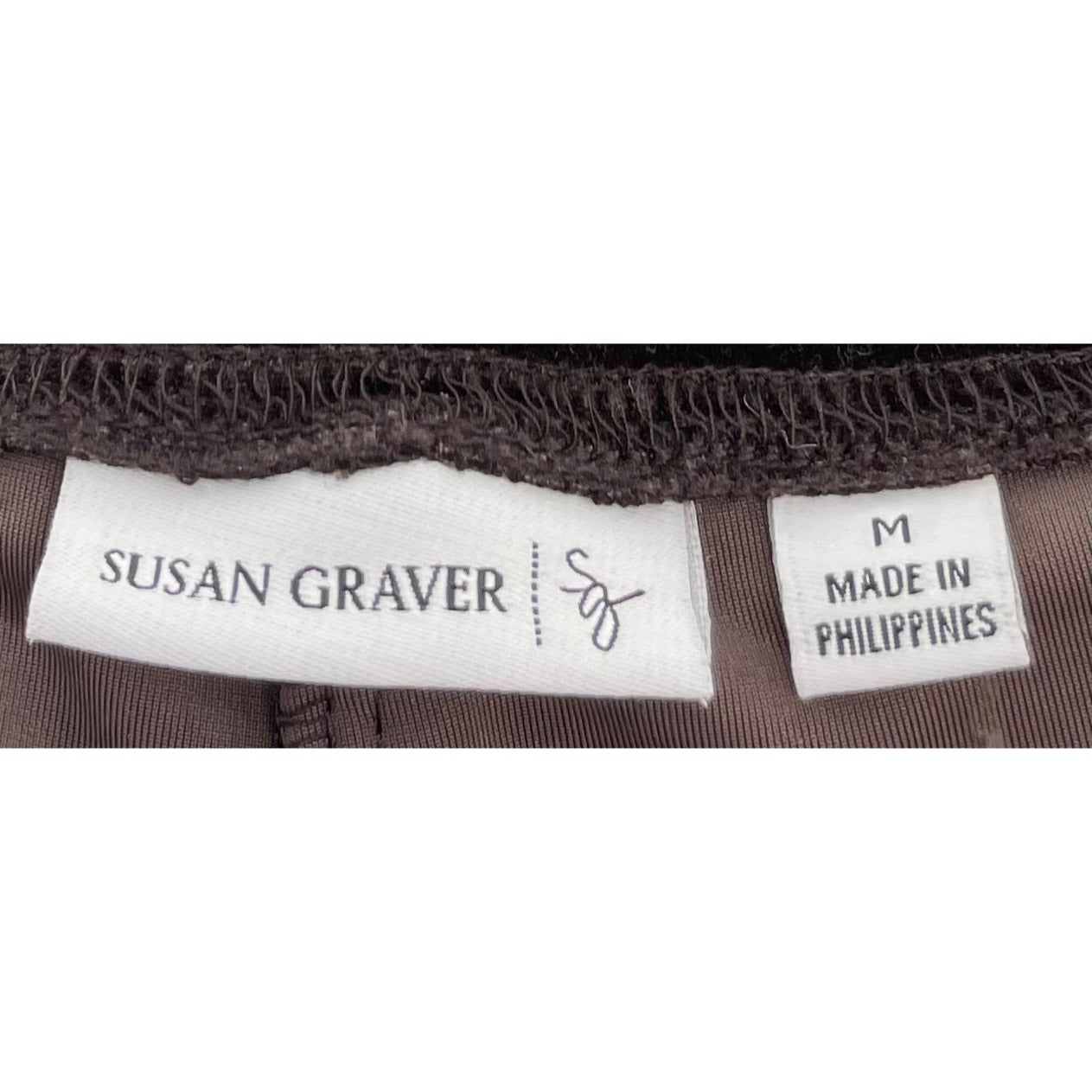 Susan Graveer Women's Size Medium Brown Velour/Velvet Straight-Leg Pants